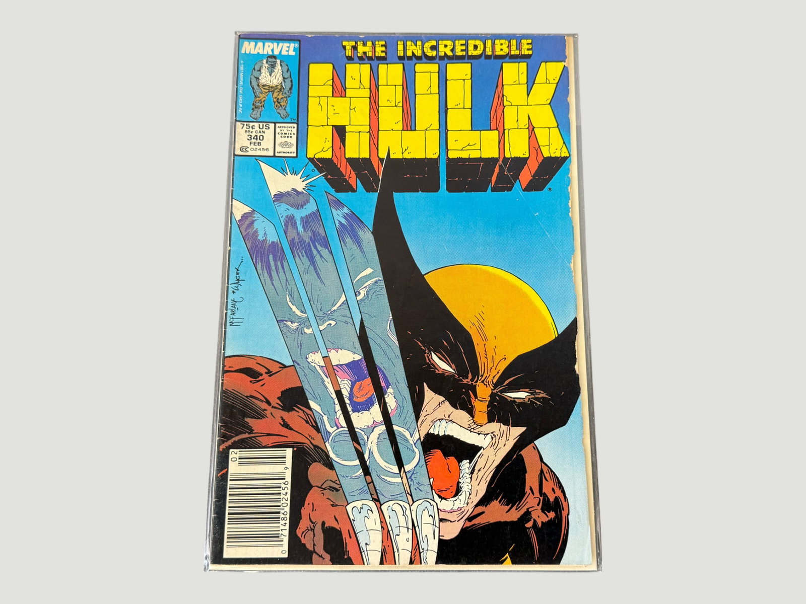 Marvel Comics The Incredible Hulk #340 (Feb 1988) Wolverine Cover McFarlane (1 of 2)