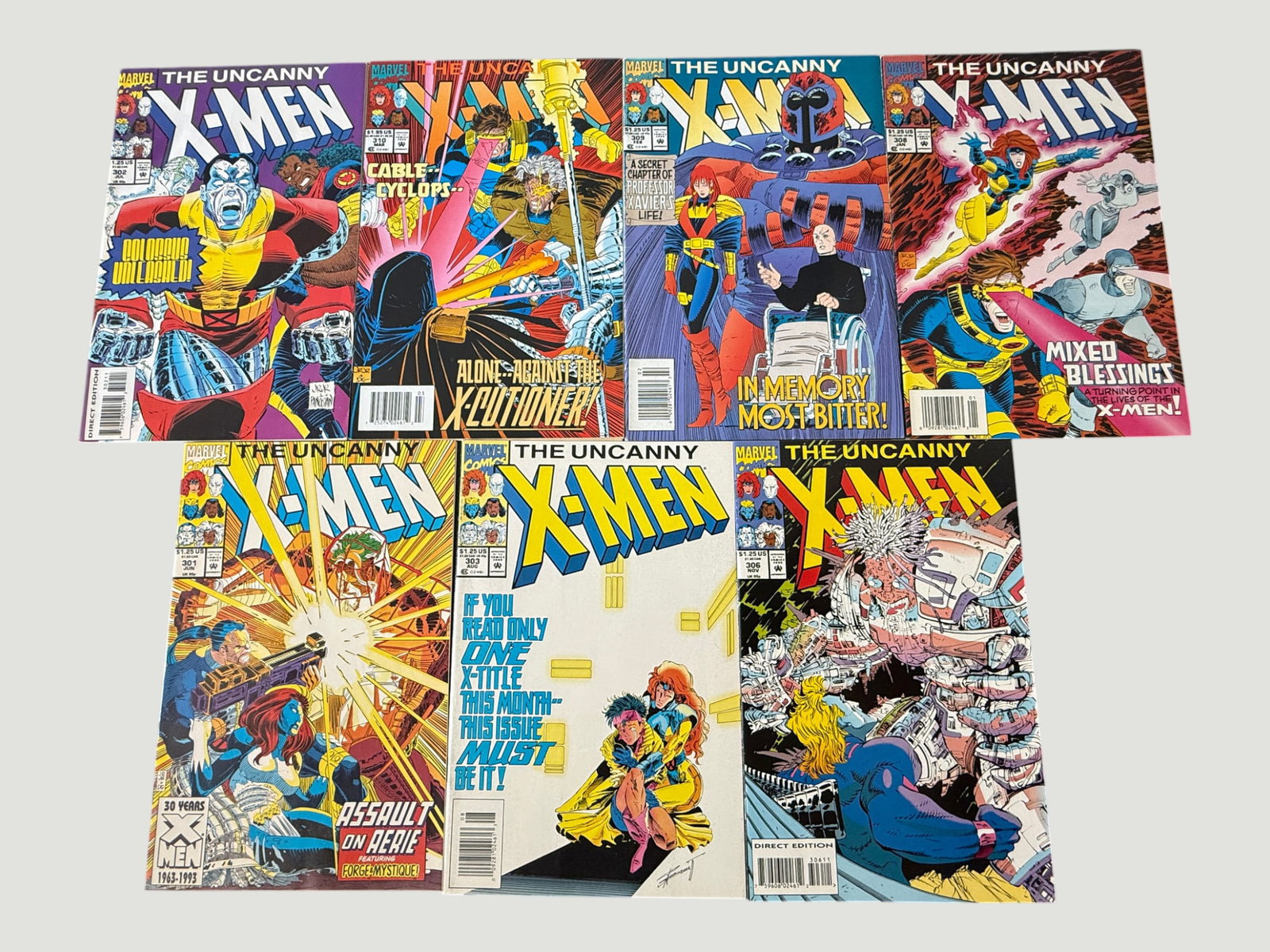 Marvel The Uncanny X-Men Comics #301-306, 308, 309 (1993-94) 7-Issue Lot (1 of 2)
