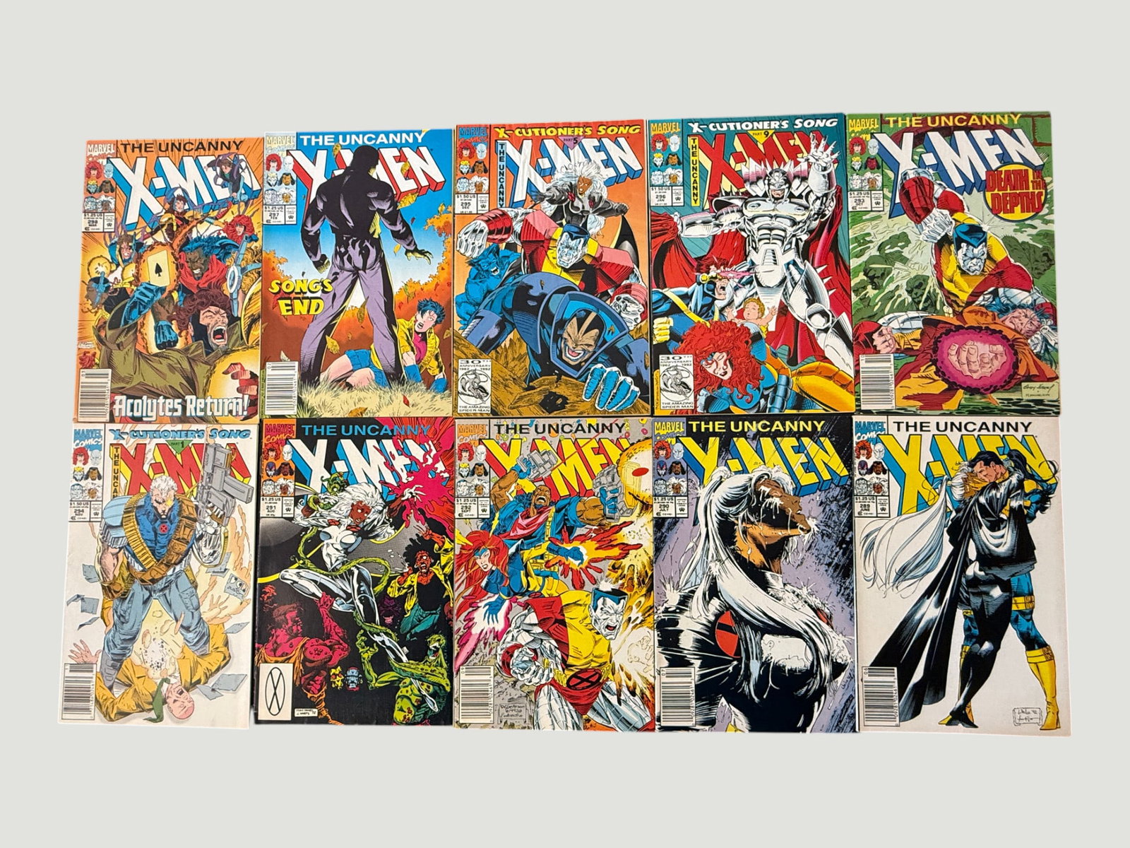 Marvel Uncanny X-Men Comic Lot x10 Issues #280s-290s Early 1990s Newsstand (1 of 2)