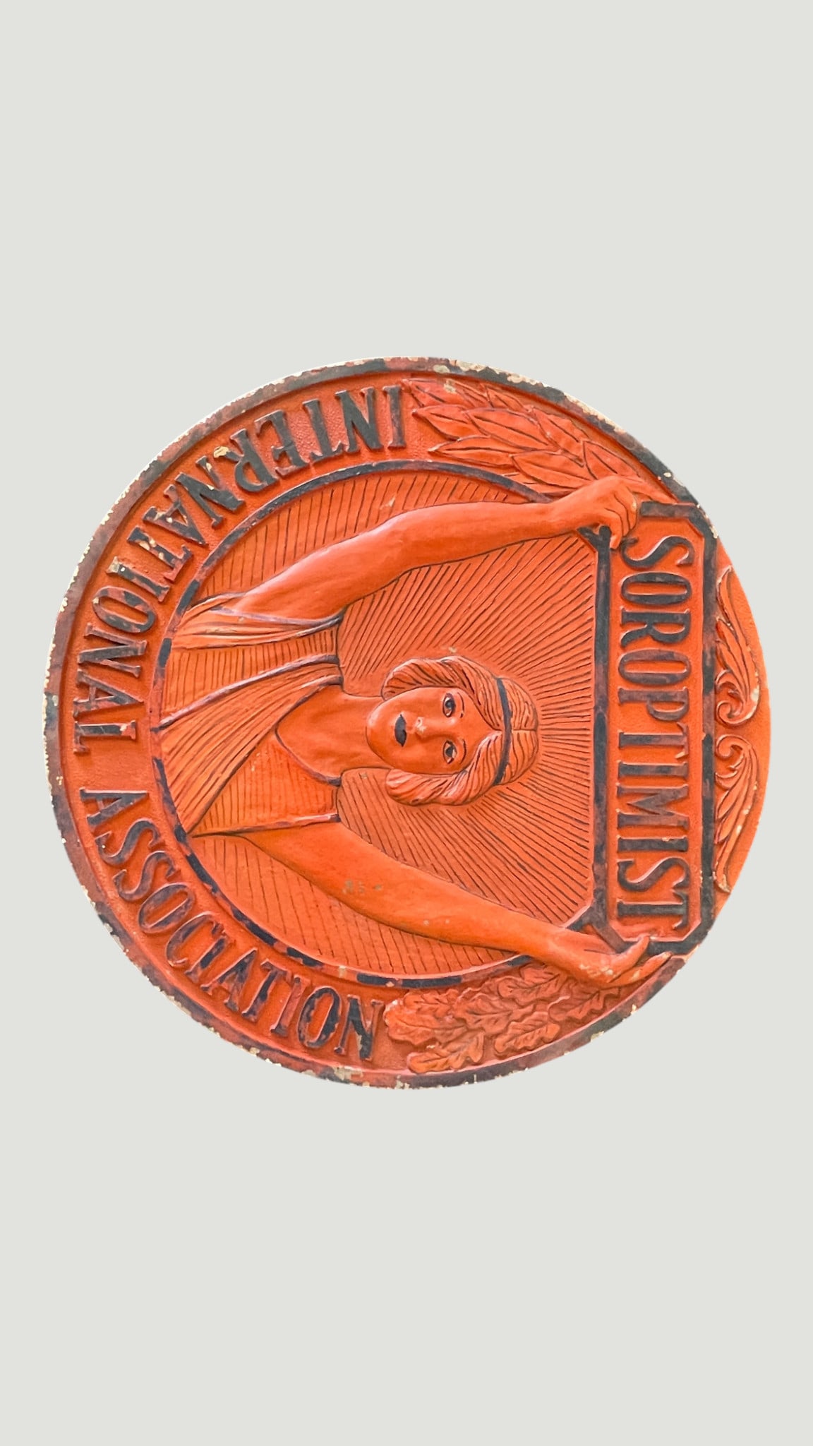 Soroptimist International Association Vintage Red Medallion Plaque Relief Seal (1 of 5)