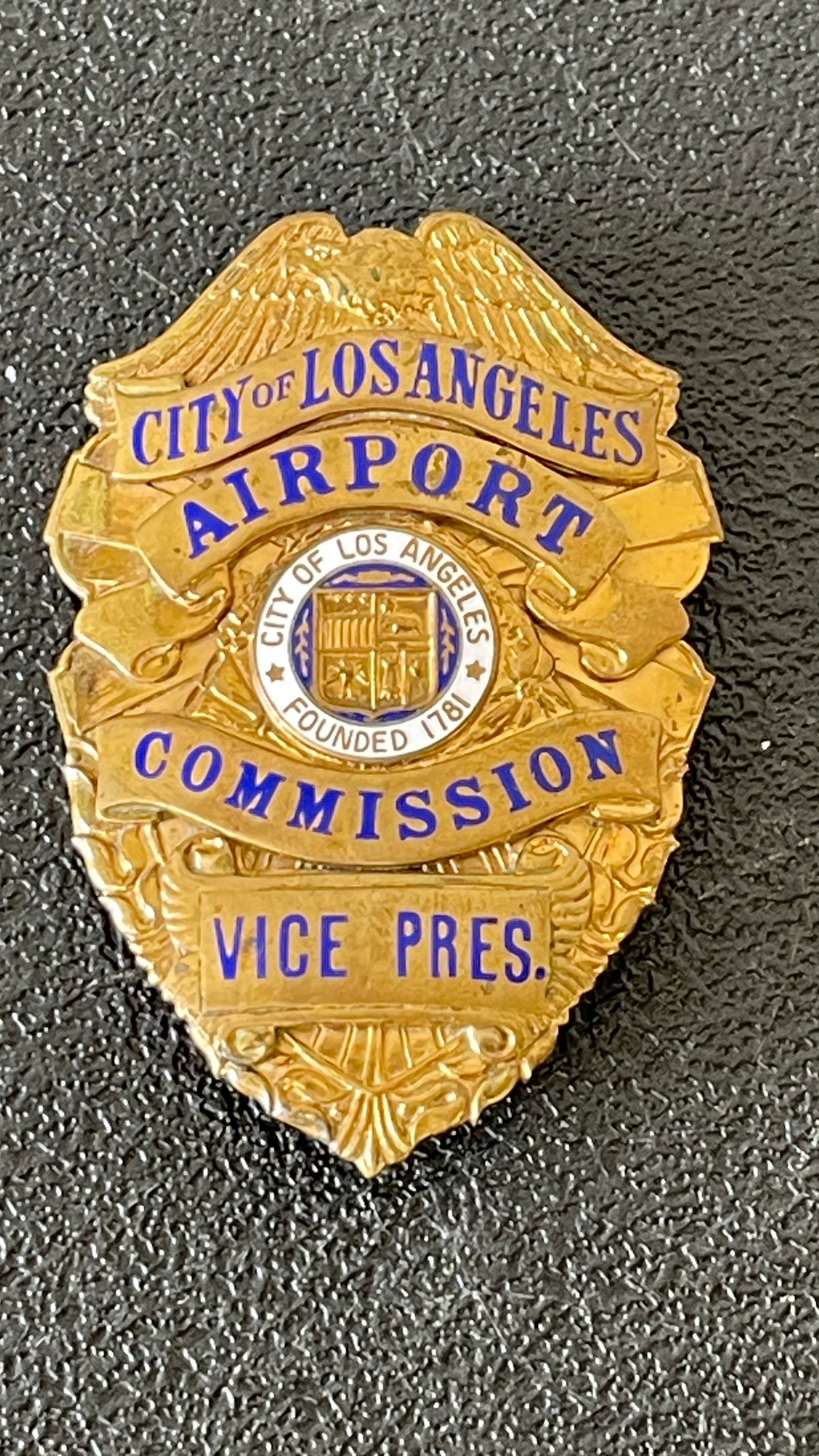 Vintage Obsolete Police Badge Los Angeles Airport Commission Vice President (1 of 4)