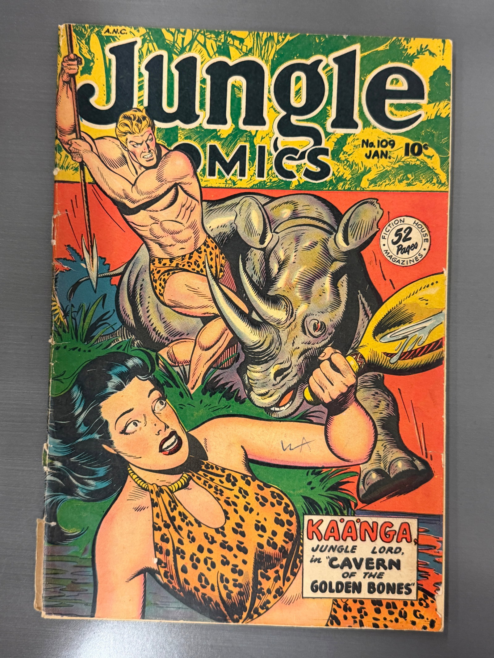 Jungle Comics #109 (Fiction House, 1949) - Cavern of the Golden Bones Comic Book (1 of 3)