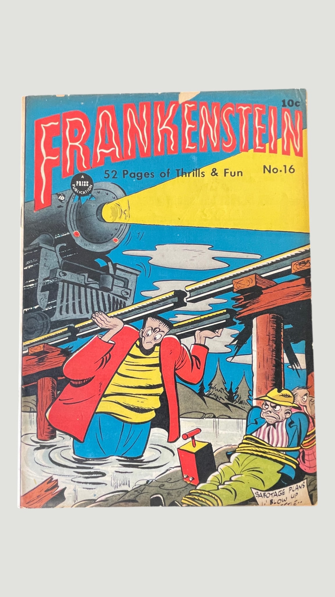 Frankenstein #16 Comic Book, Prize Publications, 1952 — 52 Pages Thrills & Fun (1 of 4)