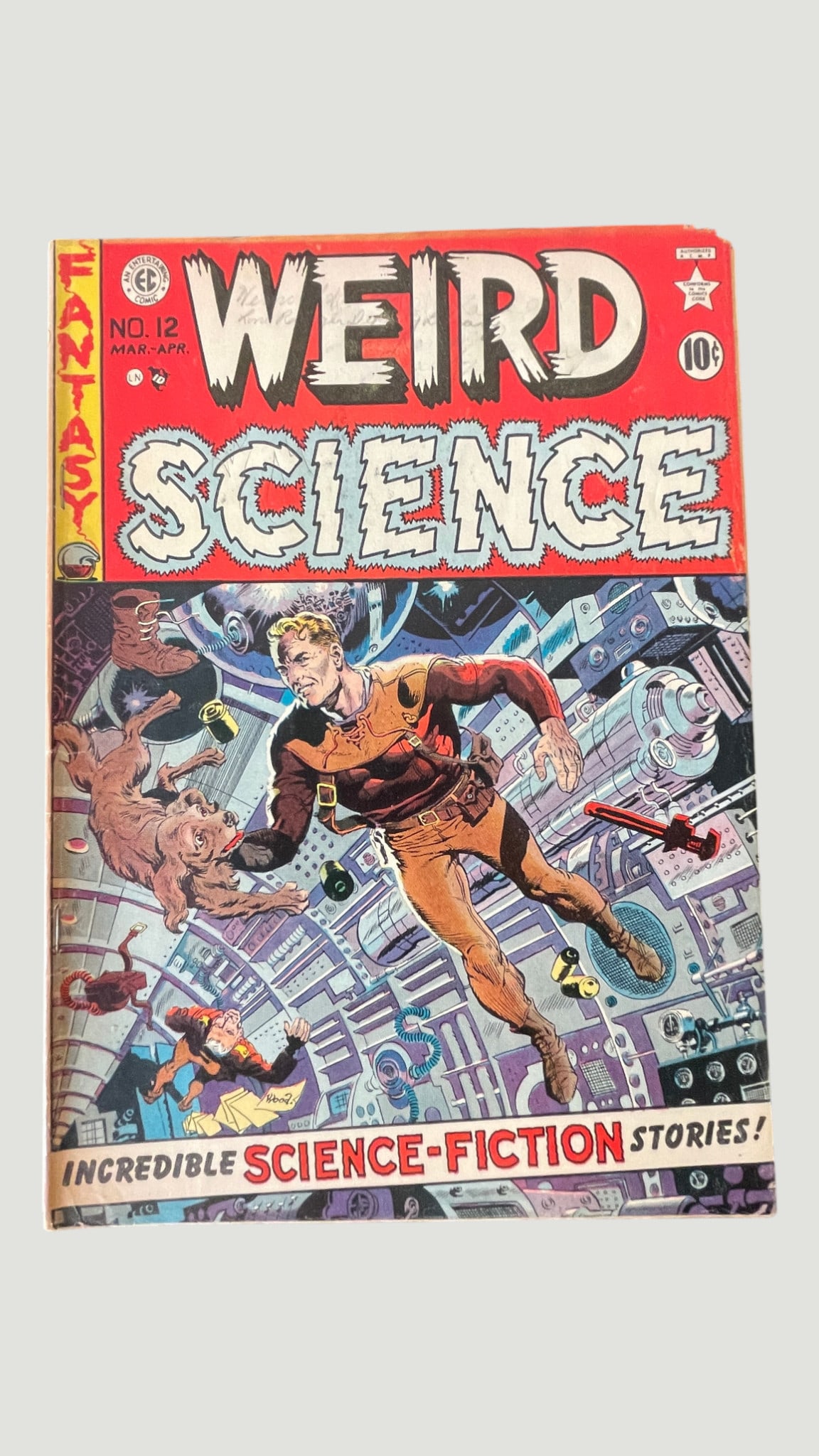 Weird Science #12 EC Comics Mar-Apr 1952 Science Fiction Fantasy: Weird Science #12, published by EC Comics (Entertaining Comics), cover dated March-April 1952, priced at 10 cents. This issue features a dynamic cover illustration by Wally Wood depicting a figure flo