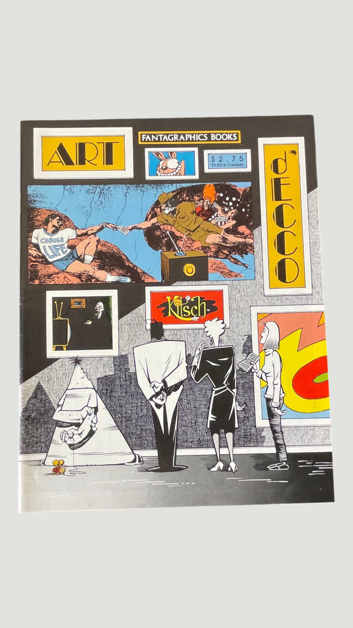 Art d'Ecco #1 Fantagraphics Books Underground Comic Magazine 1980s: Art d'Ecco is a satirical comic magazine published by Fantagraphics Books, priced at $2.75 ($3.50 in Canada), placing its publication in the mid-to-late 1980s. The cover features an eclectic gallery s