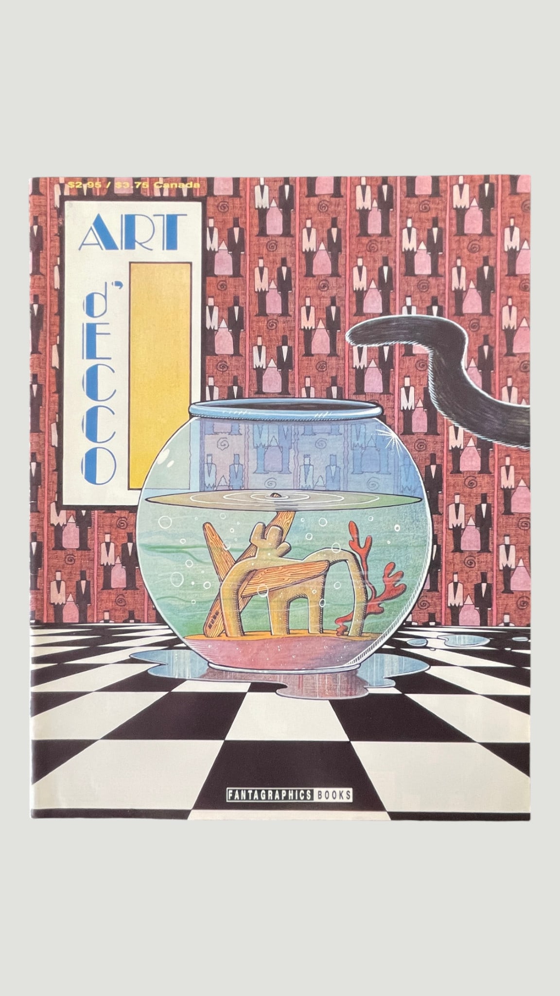 Art d'Eco — Fantagraphics Books Underground/Alternative Comics Magazine: A copy of 'Art d'Eco,' published by Fantagraphics Books, an alternative/underground comics anthology magazine from the 1980s. The cover features a striking Art Deco-influenced illustration depicting a
