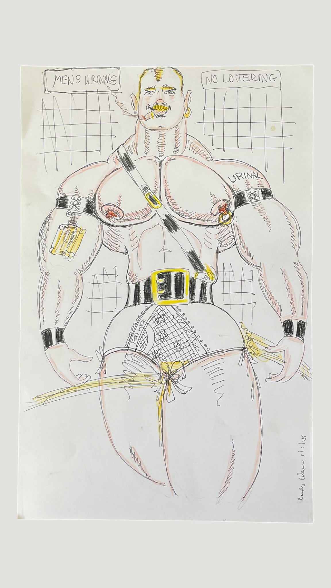 Randy Coleman Signed Gay Male Interest Original Drawing Illustration Art (1 of 5)