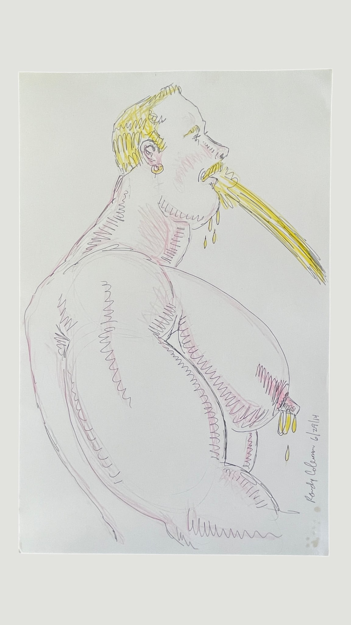 Randy Coleman Signed Gay Male Interest Original Drawing Illustration Art (1 of 4)