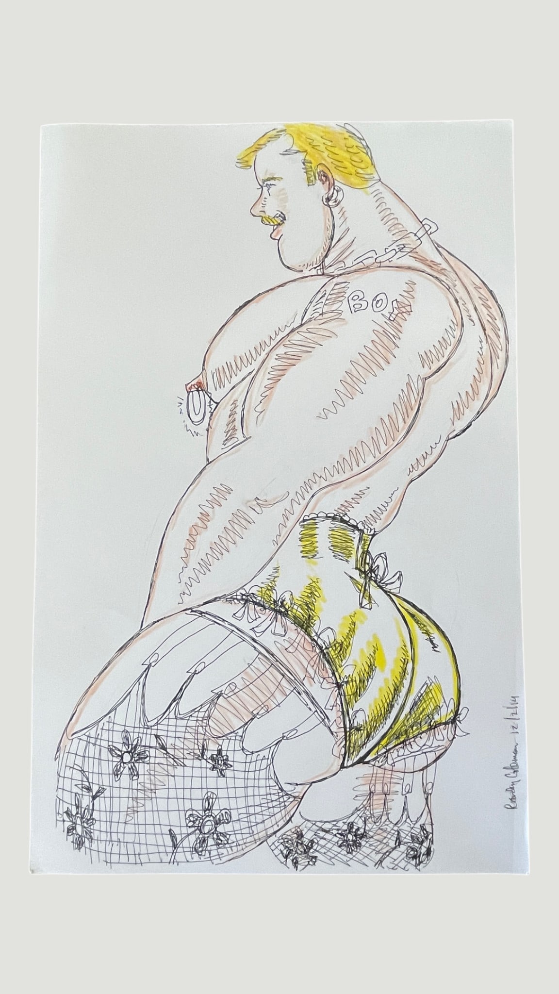 Randy Coleman Signed Gay Male Interest Original Drawing Illustration Art (1 of 4)