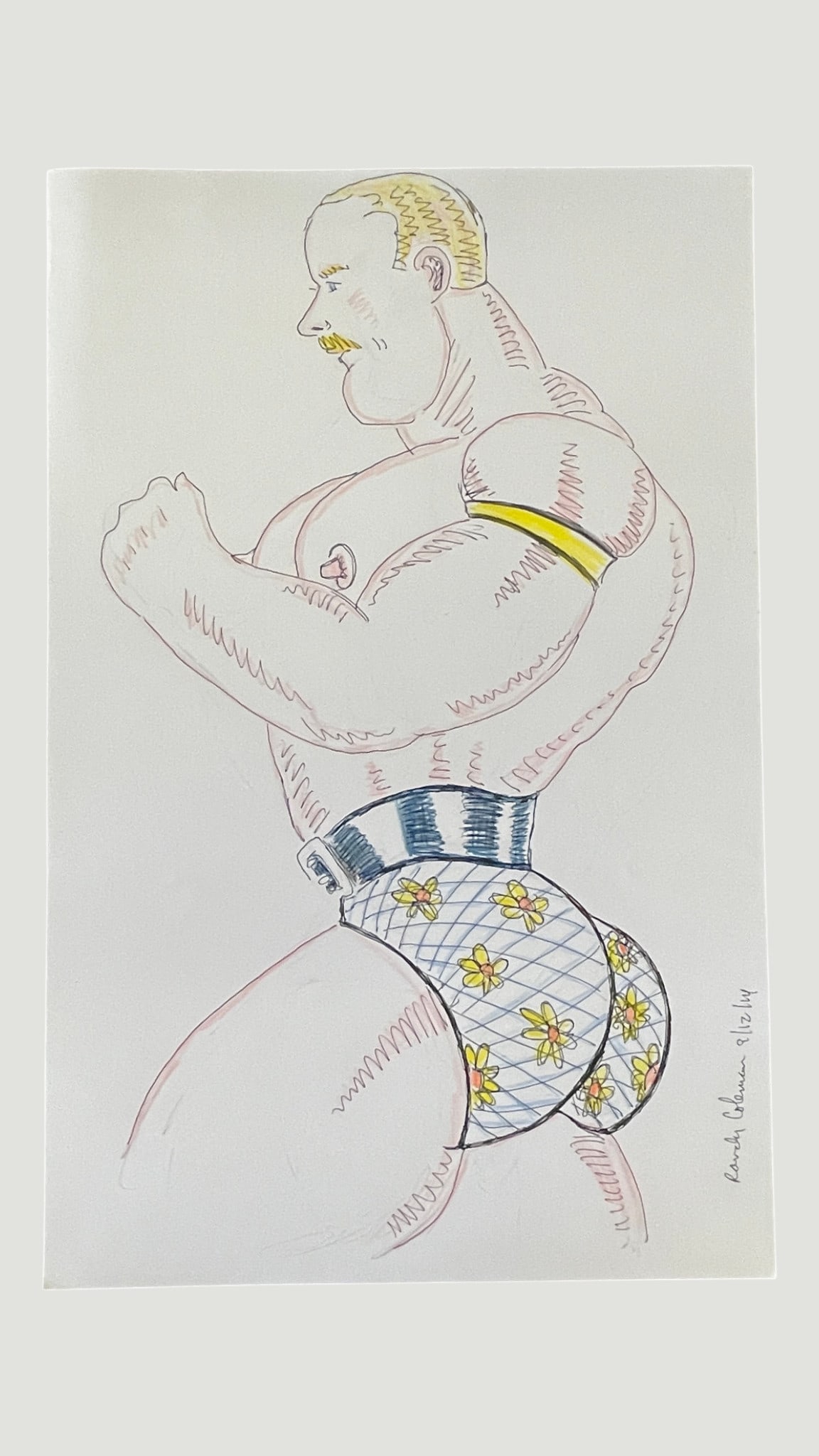 Randy Coleman Signed Gay Male Interest Original Drawing Illustration Art (1 of 4)