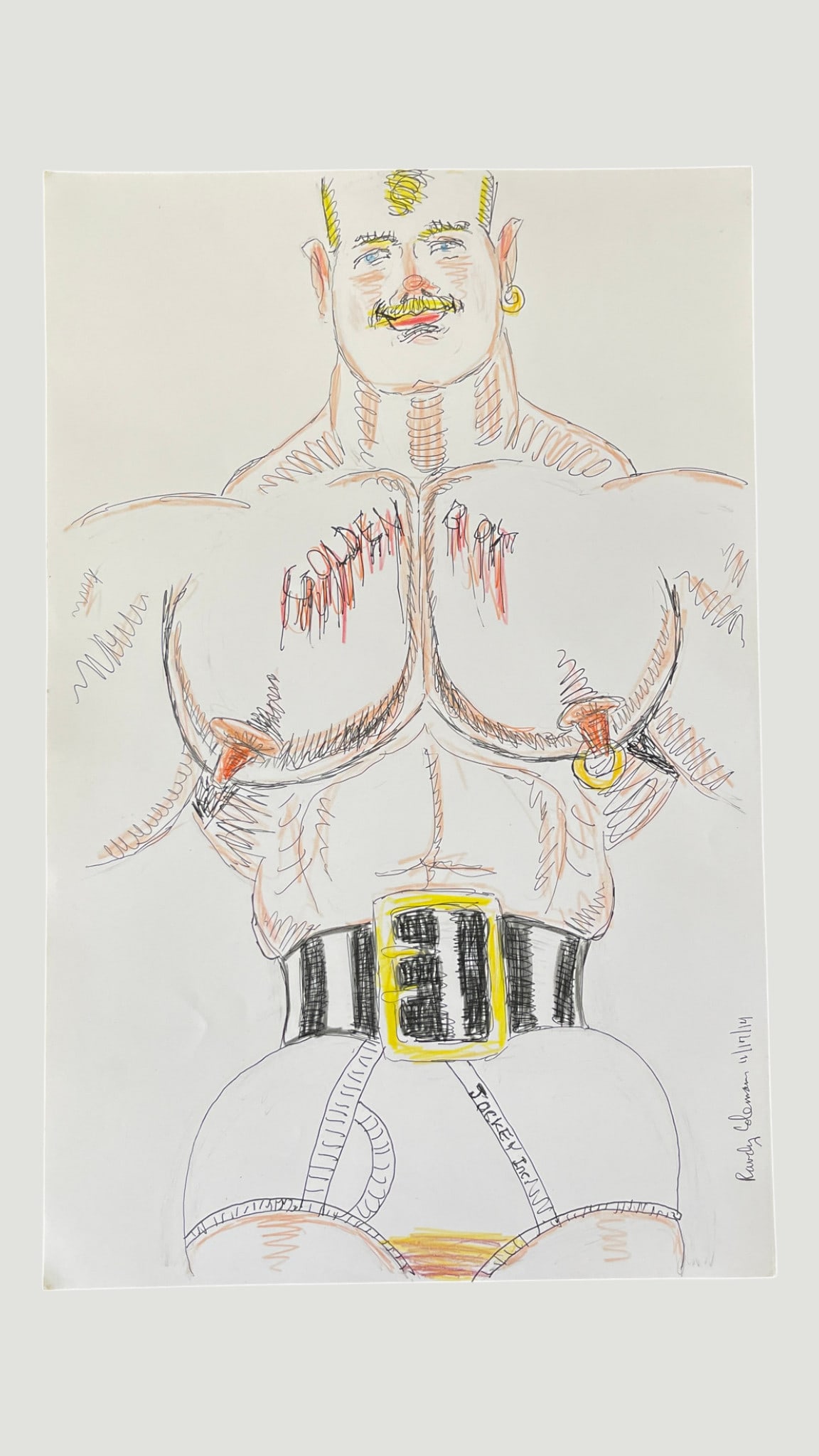 Randy Coleman Signed Gay Male Interest Original Drawing Illustration Art (1 of 4)