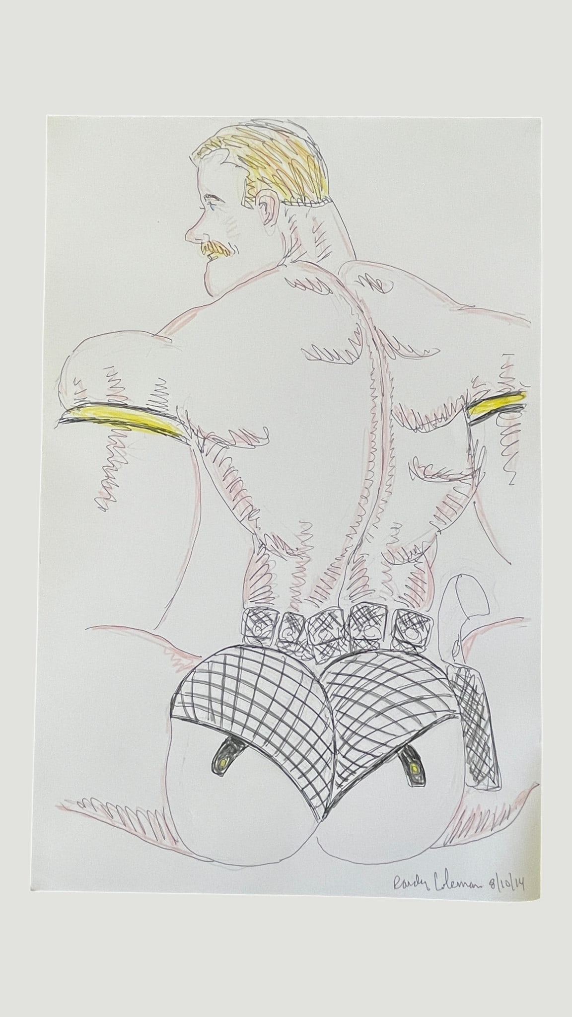 Randy Coleman Signed Gay Male Interest Original Drawing Illustration Art (1 of 4)