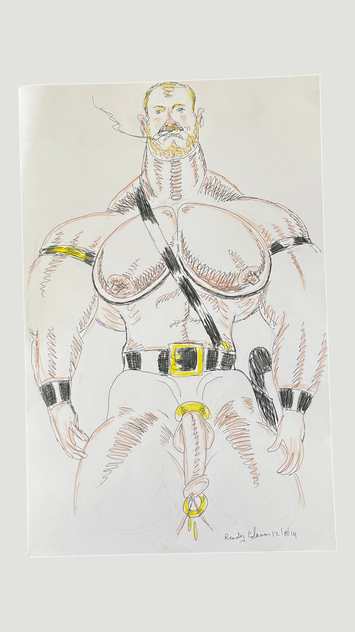 Randy Coleman Signed Gay Male Interest Original Drawing Illustration Art (1 of 6)