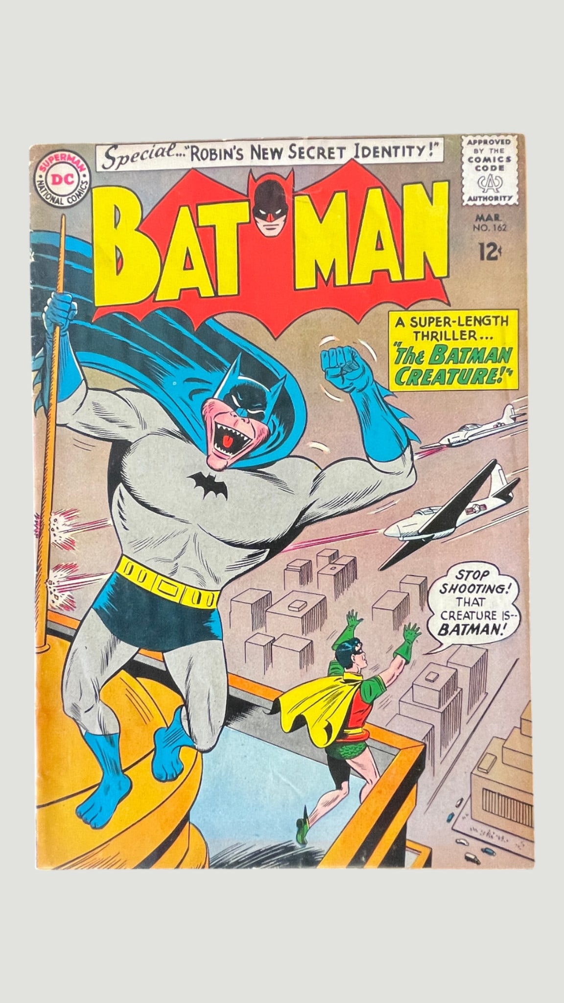 Batman #162 DC Comics Mar 1964 'The Batman Creature' Silver Age (1 of 2)