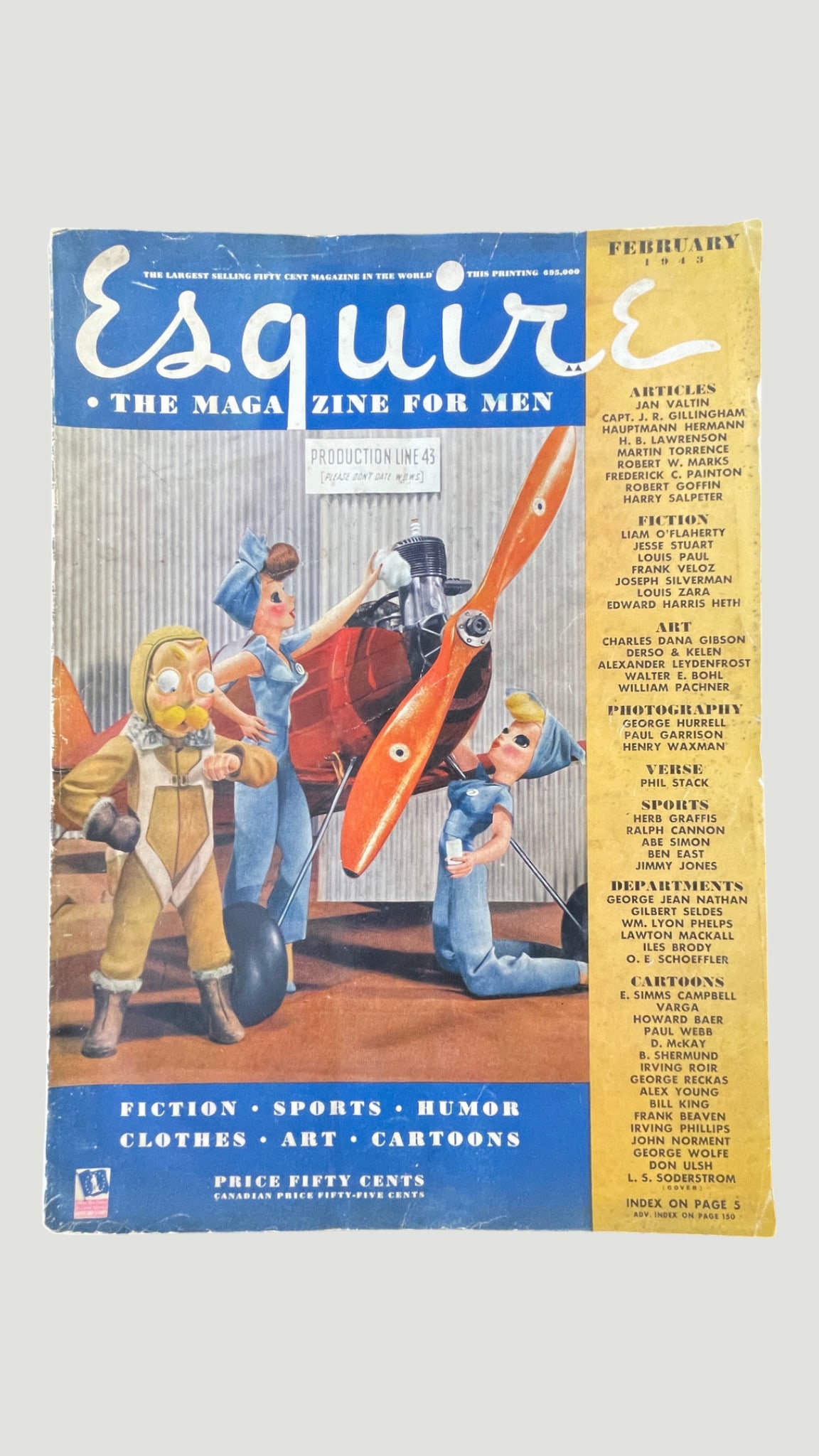 Esquire Magazine February 1943 – Wartime Issue, Vintage Men's Magazine (1 of 3)