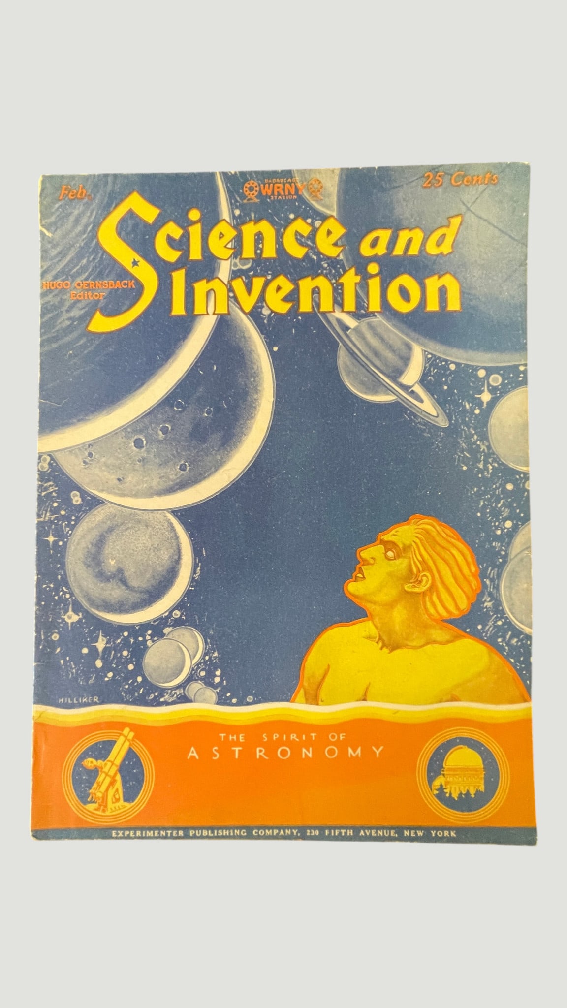 Science and Invention Magazine Feb Issue, Hugo Gernsback Ed., 'Spirit of Astronomy': A vintage issue of 'Science and Invention' magazine, published by the Experimenter Publishing Company, 230 Fifth Avenue, New York, priced at 25 cents and edited by Hugo Gernsback, the pioneering figur