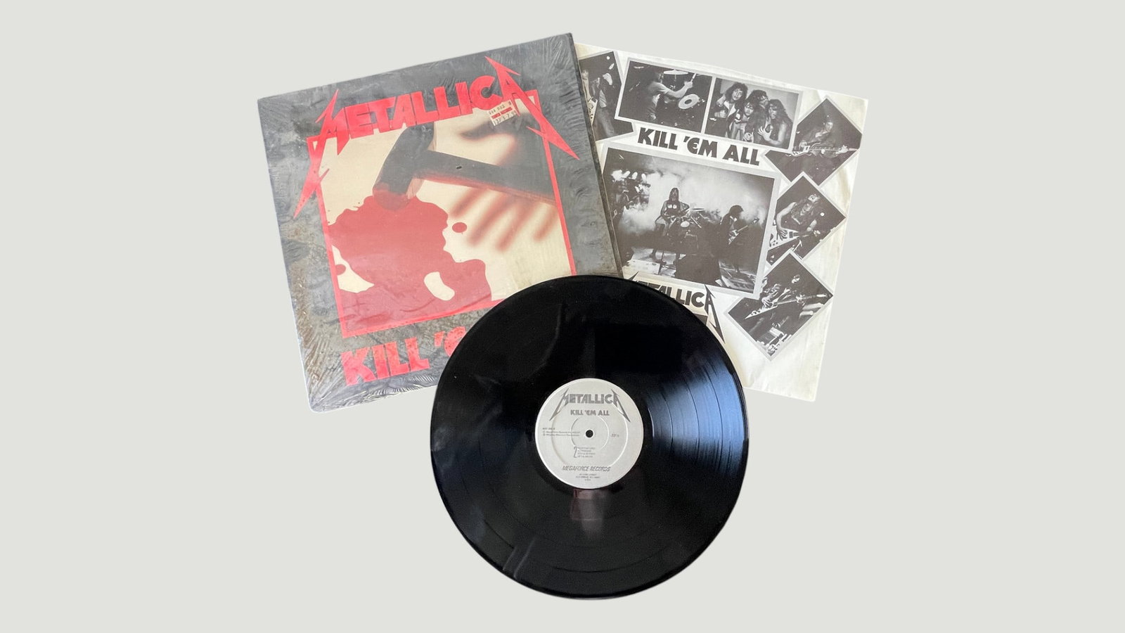 Metallica – Kill 'Em All Original Megaforce Records Vinyl LP with Inner Sleeve: An original pressing of Metallica's landmark debut album 'Kill 'Em All,' released in 1983 on Megaforce Records (MRI 069). This is one of the most significant releases in thrash metal history, featurin