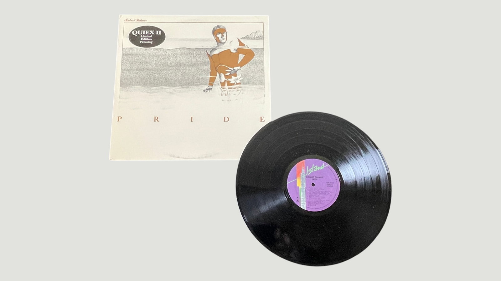 Robert Palmer 'Pride' LP Vinyl Record Island Records QUIEX II Limited Edition: Robert Palmer's 1983 album 'Pride' released on Island Records, presented here as a QUIEX II Limited Edition Pressing — a audiophile-grade half-speed mastered pressing known for superior sound qualit