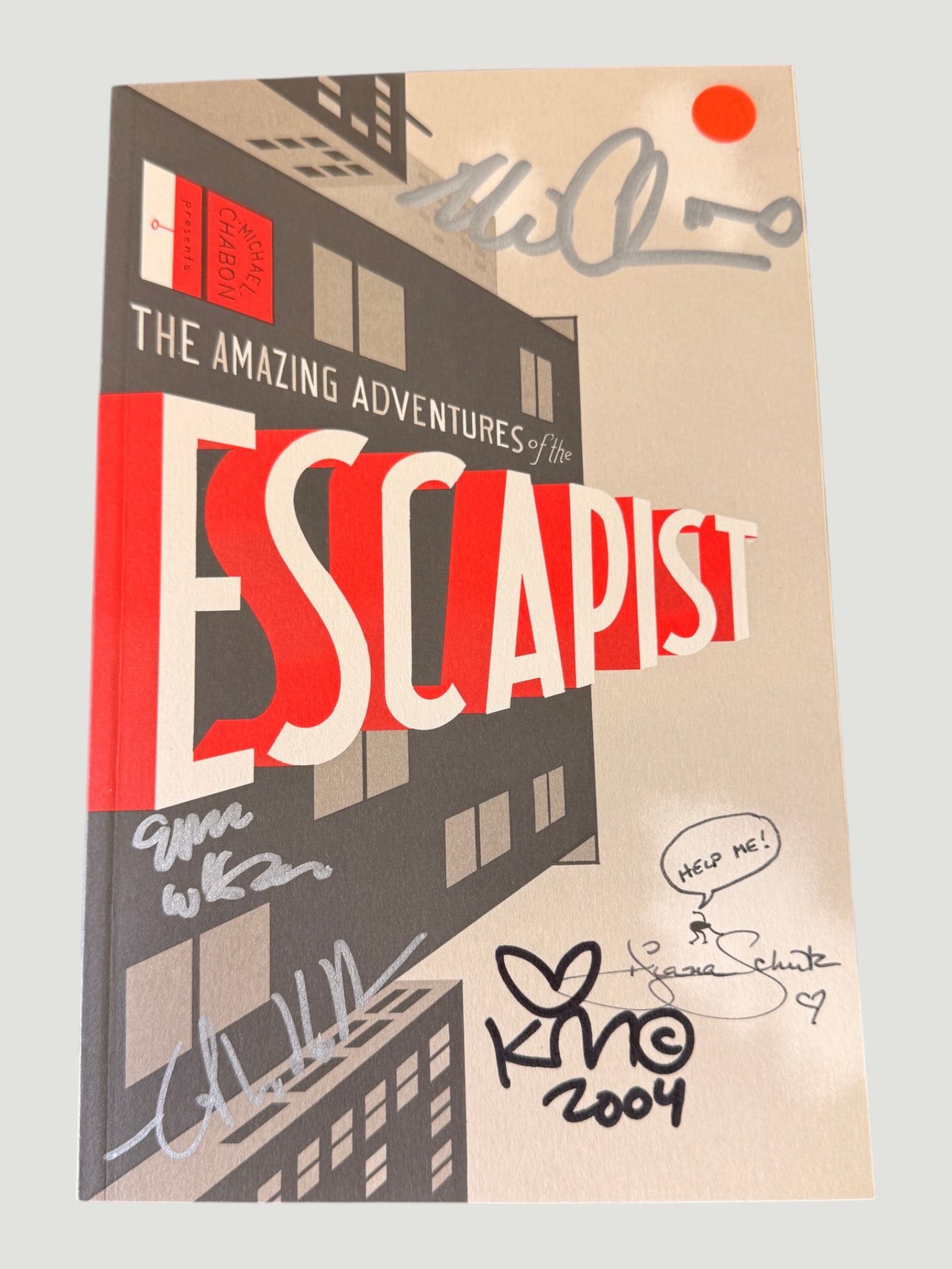 Michael Chabon 'Amazing Adventures of the Escapist' Signed Comic Book, 2004: A promotional postcard for 'The Amazing Adventures of the Escapist,' the Dark Horse Comics anthology series edited and presented by Pulitzer Prize-winning author Michael Chabon, circa 2004. The card f