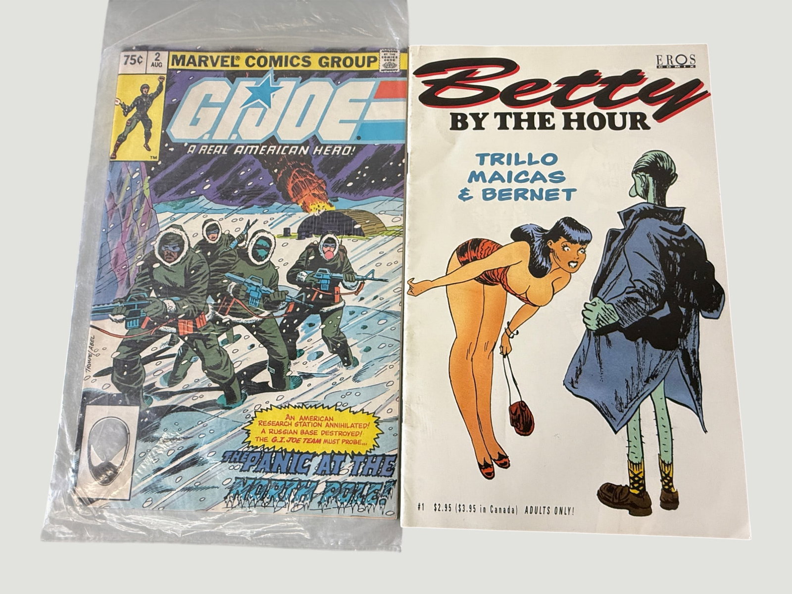 Marvel G.I. Joe #2 (1982) & Eros Comix Betty By The Hour #1 Adults Only (1 of 2)