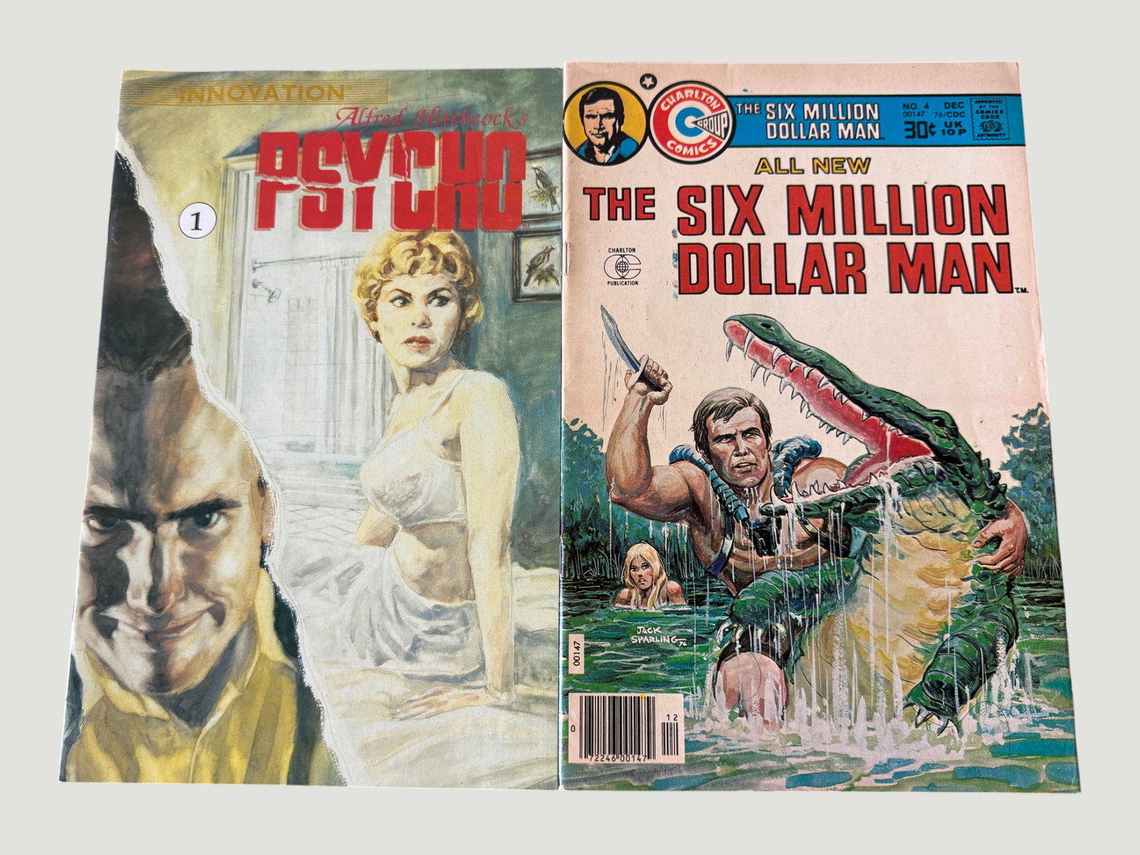 Alfred Hitchcock's Psycho #1 (Innovation) & Six Million Dollar Man #4 (Charlton) Comics (1 of 2)