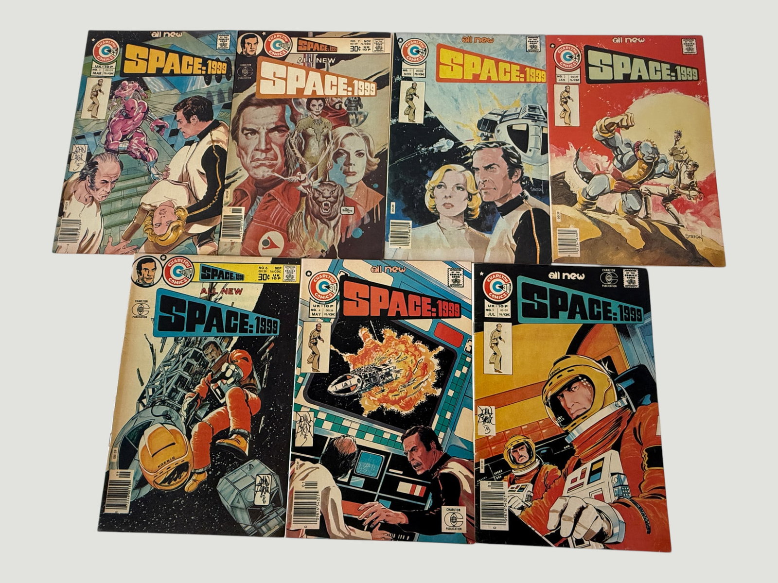 Charlton Comics Space: 1999 #1-8 Complete Run 1975-1976 Sci-Fi Comic Set (1 of 2)