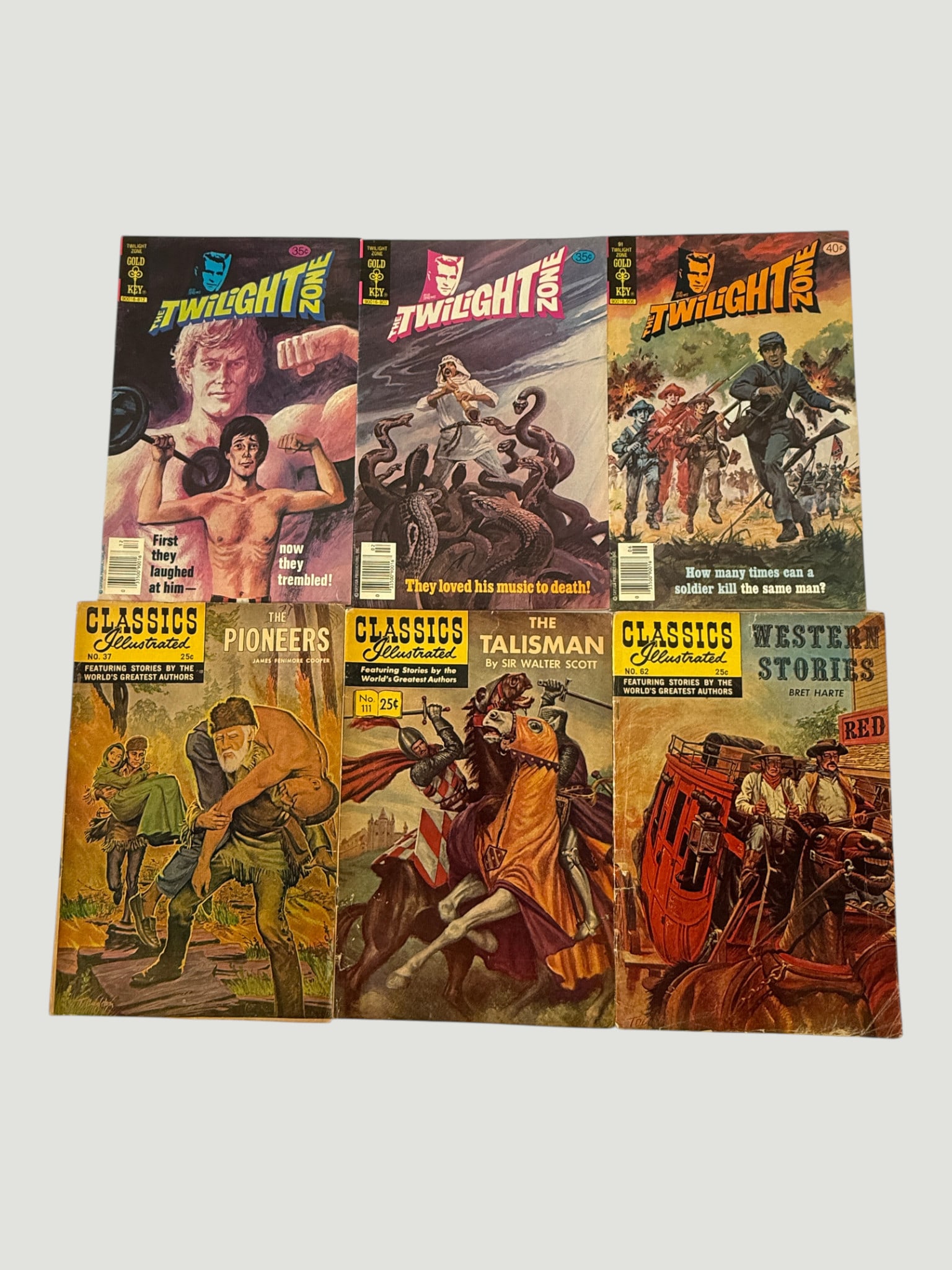 Collection of 6 Vintage Comics: Twilight Zone & Classics Illustrated, 1950s-1970s (1 of 2)