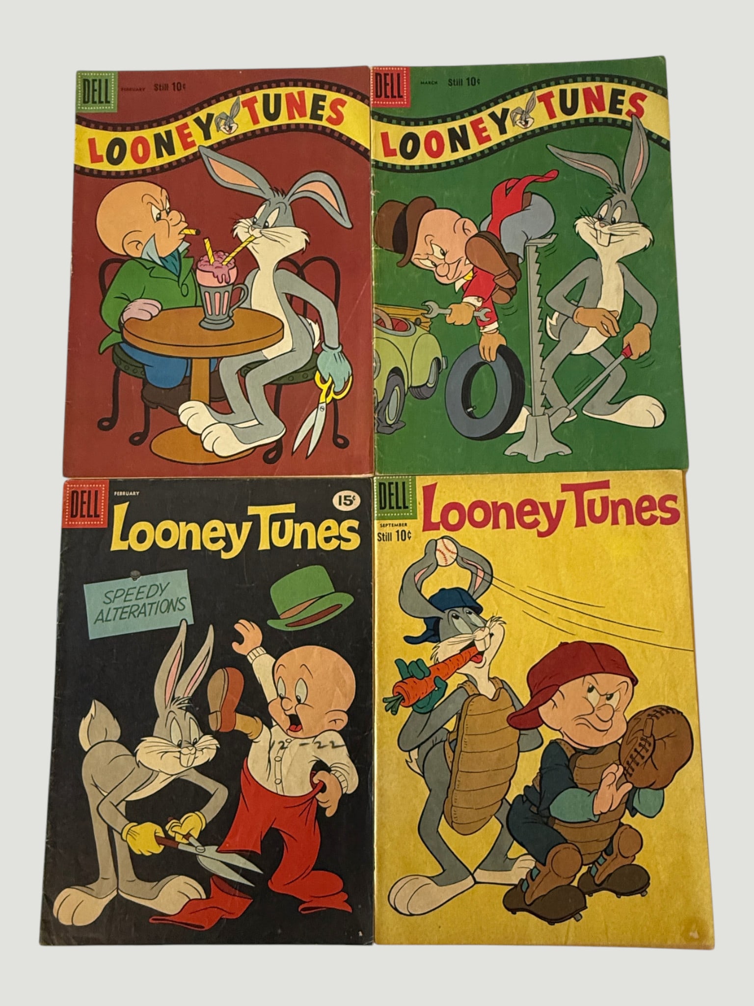Dell Looney Tunes Comics x4 — Bugs Bunny & Elmer Fudd Issues, 1950s–60s (1 of 2)