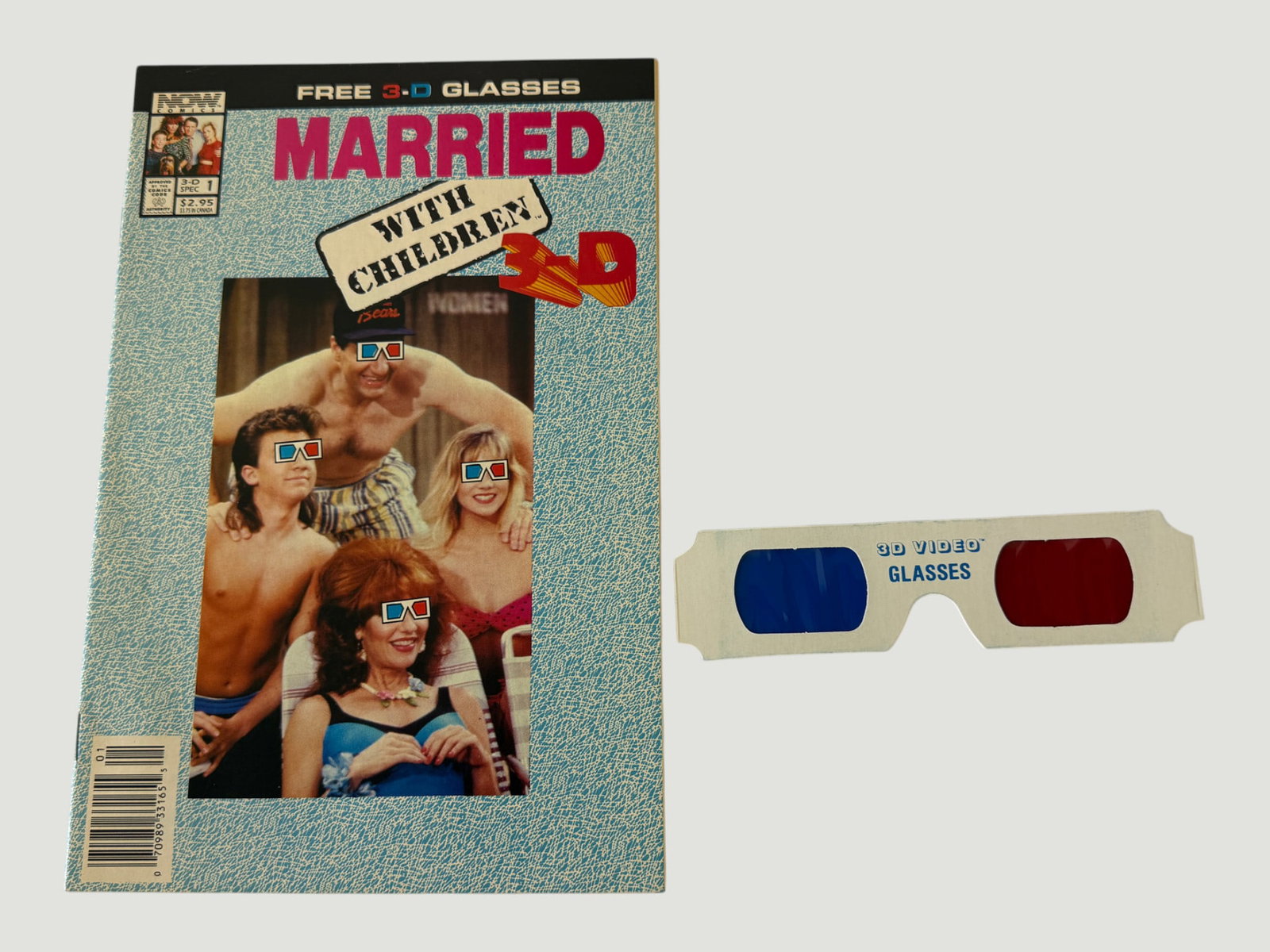 Married With Children 3-D Special #1 Comic NOW Comics + 3D Glasses Included (1 of 2)