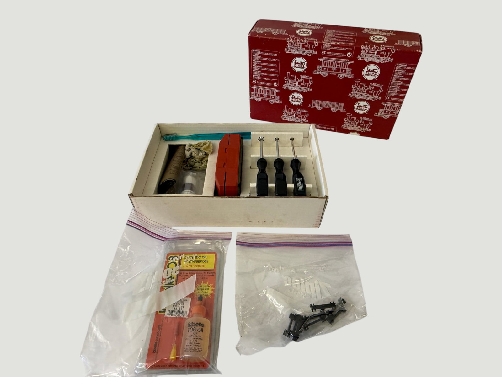 LGB G-Scale Model Train Maintenance & Repair Kit with Tools, Oil & Couplers (1 of 2)