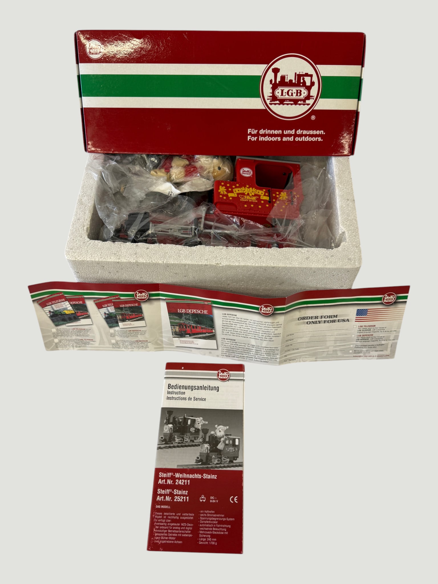 LGB G-Scale Steiff Christmas Stainz Locomotive Set Art. Nr. 25211 (1 of 3)