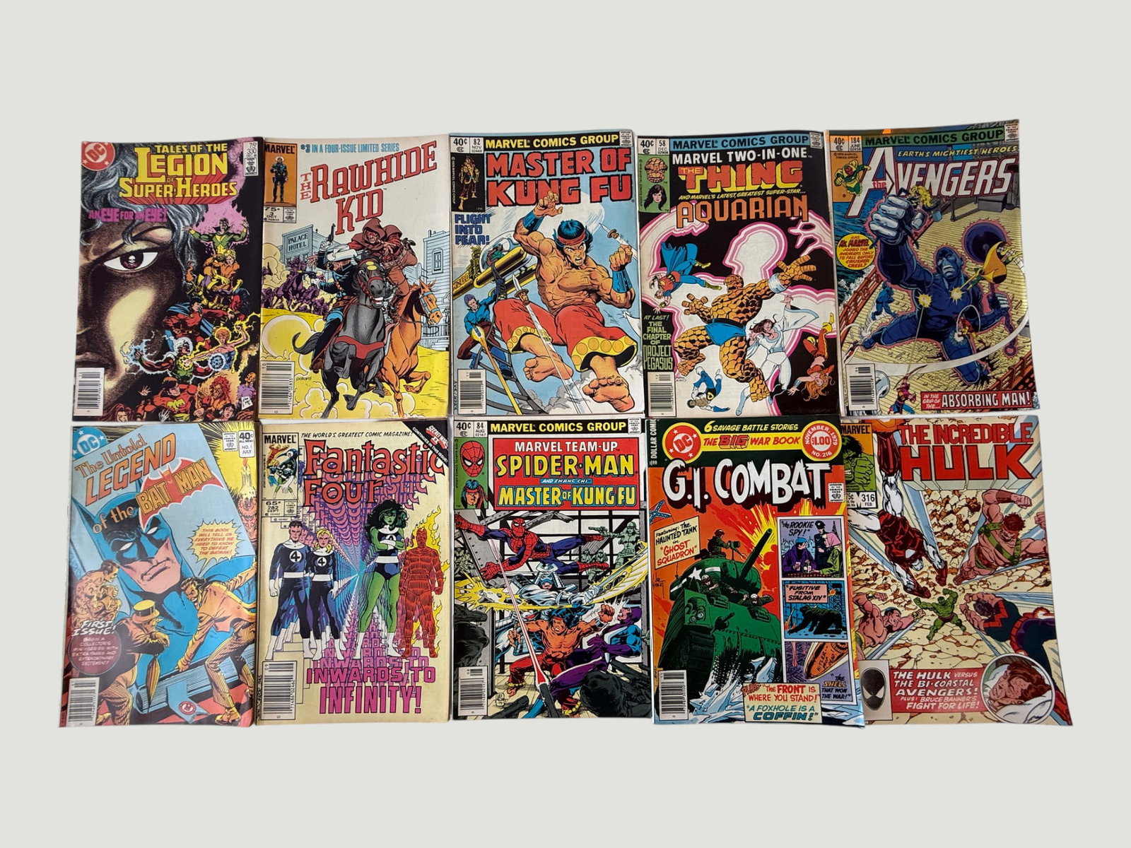 Collection of 10 Vintage Marvel & DC Comics 1960s-1980s inc. Hulk, Avengers, FF (1 of 2)