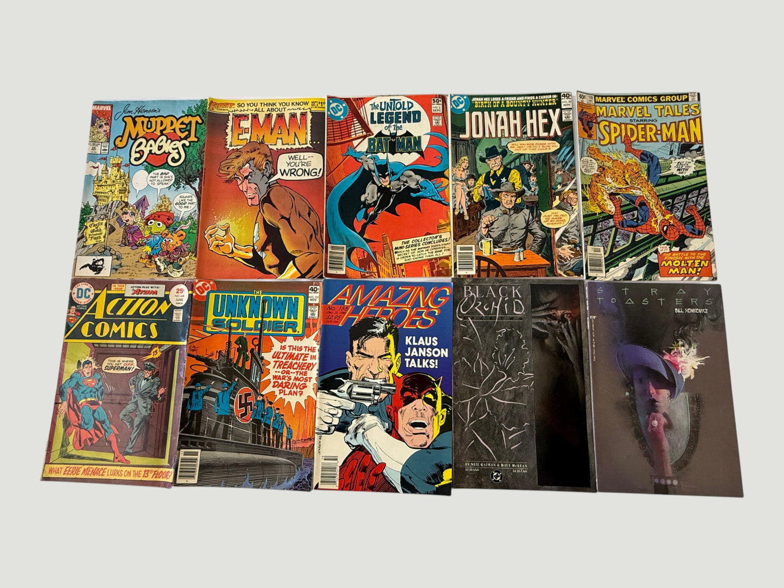 Collection of 10 Vintage Comics DC/Marvel/Independent 1970s-1990s Mixed Lot (1 of 2)