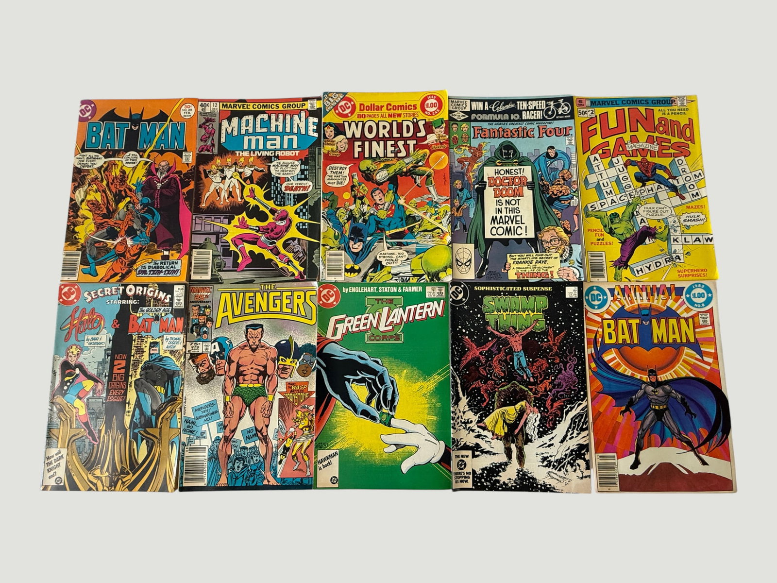 Collection of 10 Vintage DC & Marvel Comics 1970s-1980s Batman Avengers Swamp Thing (1 of 2)