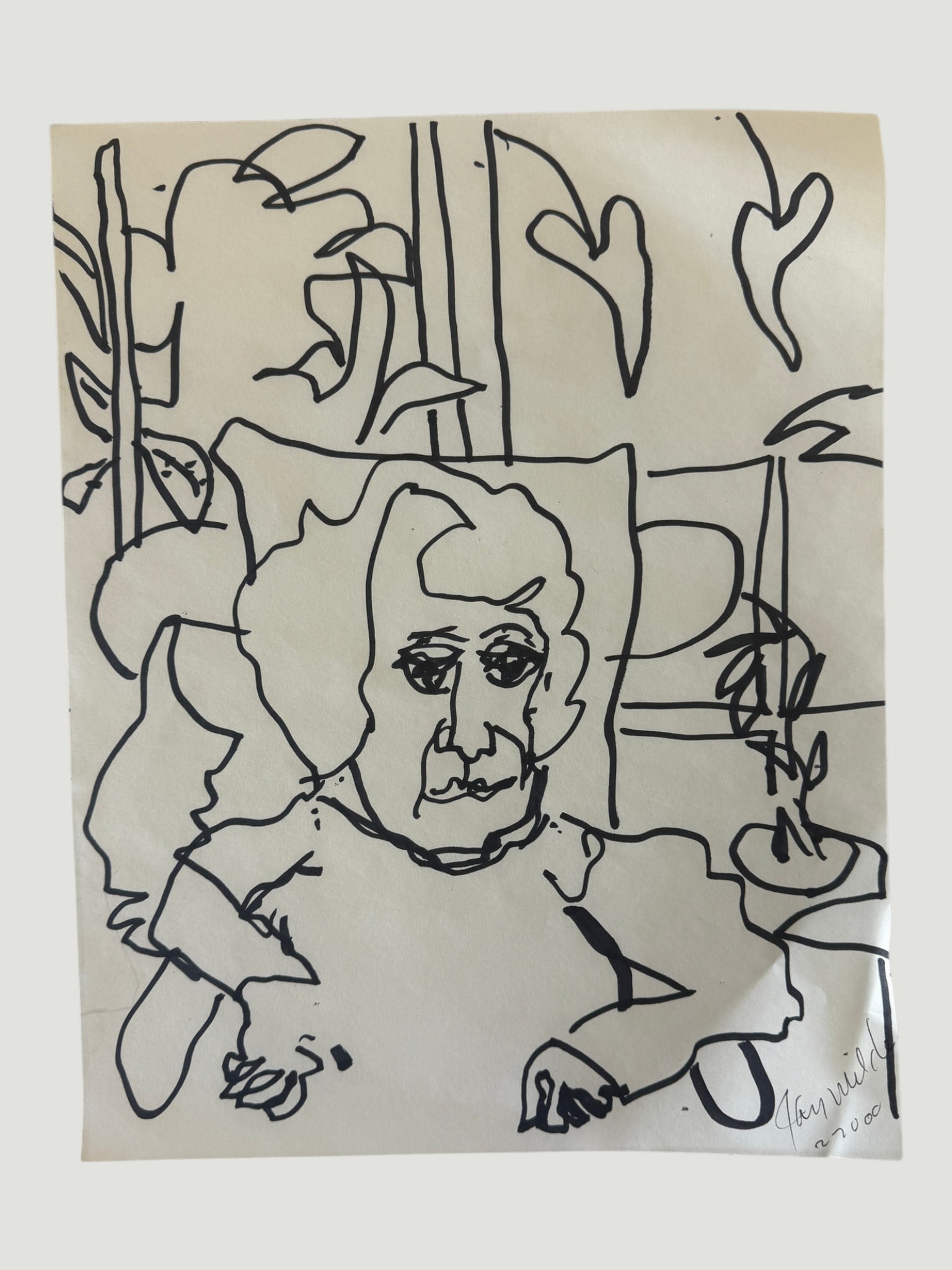 Jay Milder - Original Art Drawing on Paper, Signed and Dated Abstract: Jay Milder - Original Art Drawing on Paper, Signed and Dated Abstract