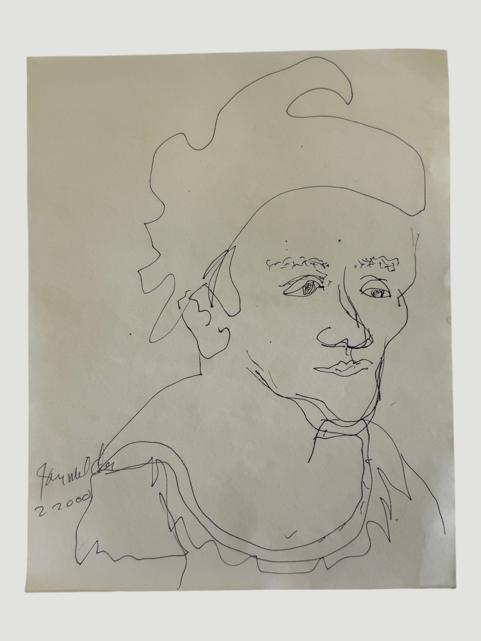 Jay Milder - Original Art Drawing on Paper, Signed and Dated Abstract: Jay Milder - Original Art Drawing on Paper, Signed and Dated Abstract