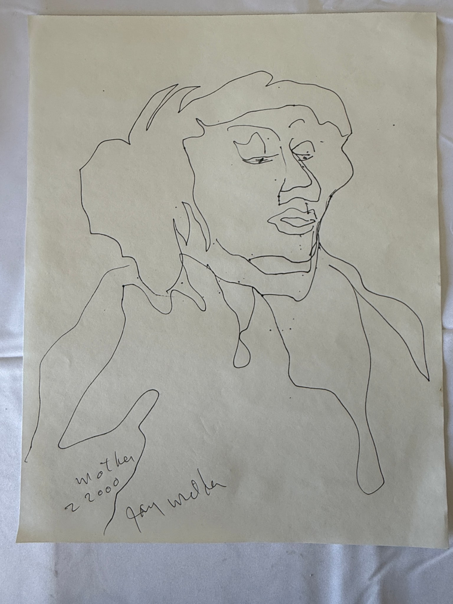 Jay Milder - Original Art Drawing on Paper, Signed and Dated Abstract: Jay Milder - Original Art Drawing on Paper, Signed and Dated Abstract