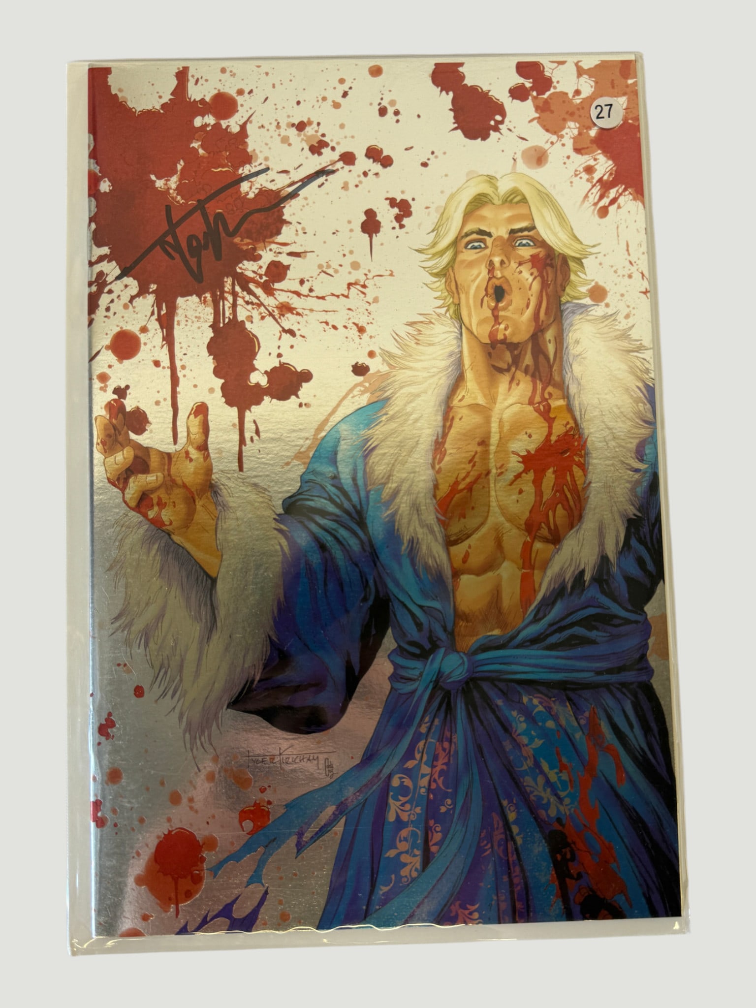 Signed Comic Book #27 Variant Cover — Foil/Metallic Edition w/ Blood Splatter Art (1 of 3)