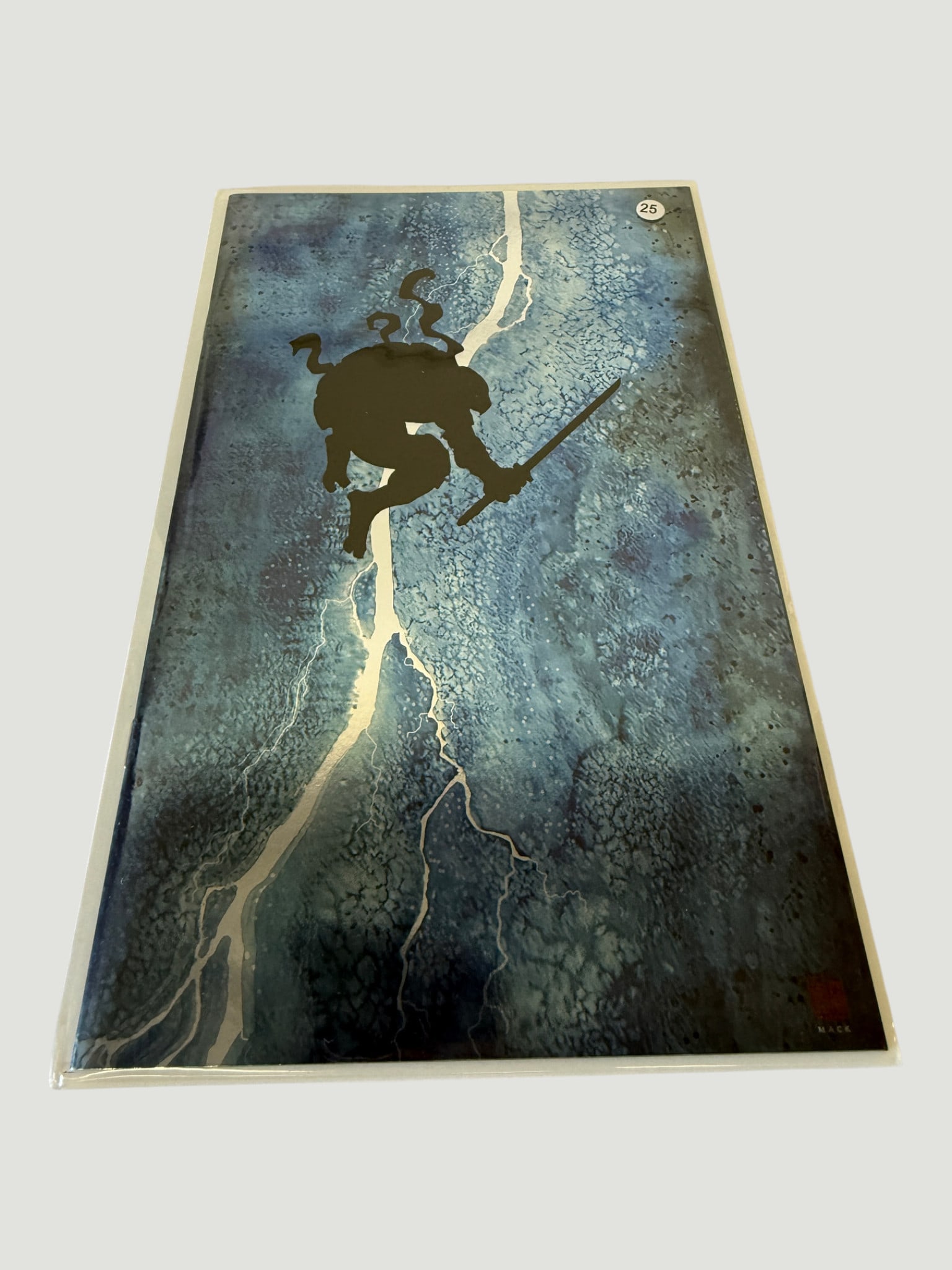 TMNT Teenage Mutant Ninja Turtles Comic #25 MACK Variant Cover IDW: A striking variant cover edition of Teenage Mutant Ninja Turtles #25, published by IDW Publishing, featuring artwork by David Mack. The cover showcases a dramatic silhouette of a Ninja Turtle against 
