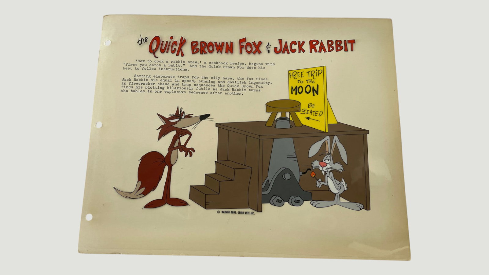 Warner Bros. 'The Quick Brown Fox & Jack Rabbit' Animation Cel Concept Model Sheet: Warner Bros. 'The Quick Brown Fox & Jack Rabbit' Animation Cel Concept Model Sheet