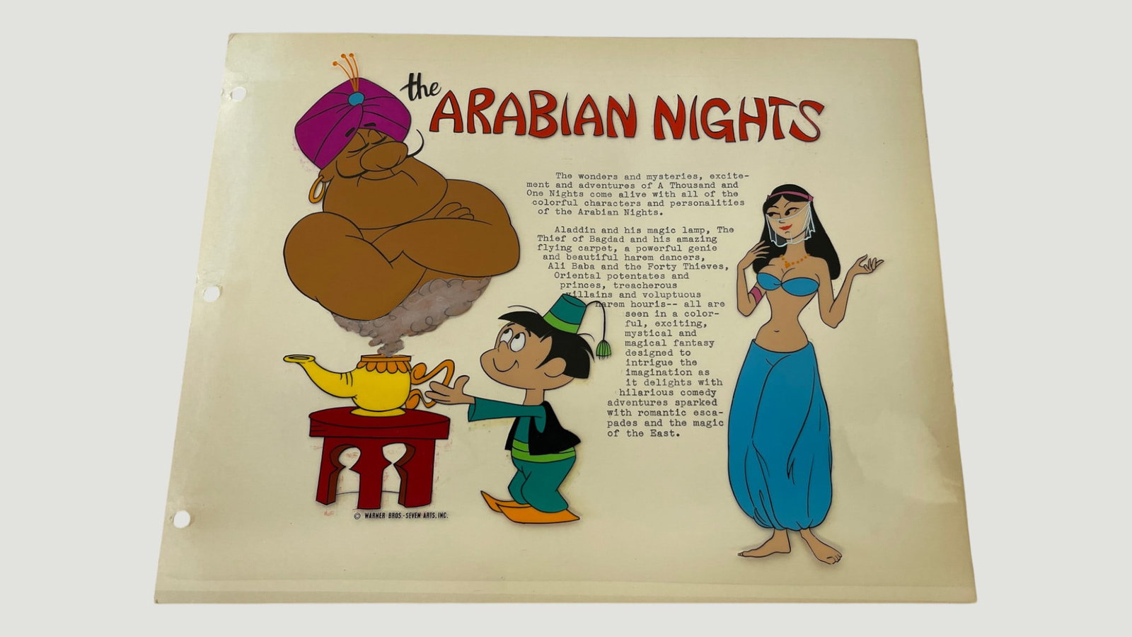 Warner Bros. 'The Arabian Nights' Animation Cel Concept Model Sheet (1 of 4)