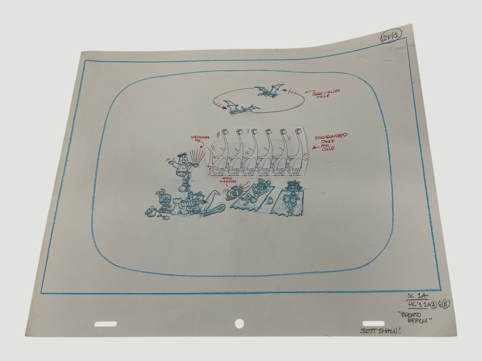 The Flintstones Original Animation Storyboard Production Drawing Hanna-Barbera (1 of 3)