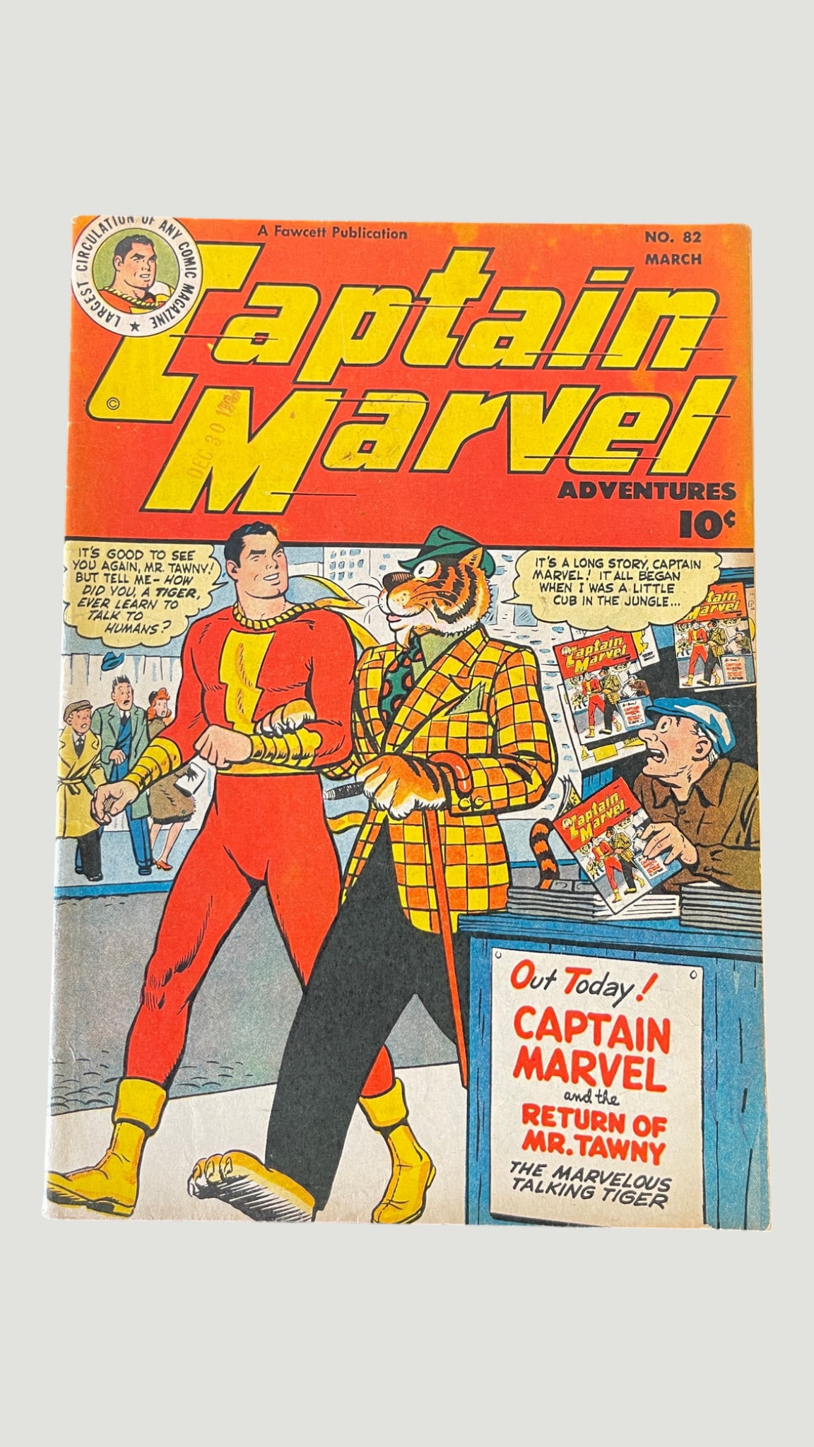 Captain Marvel Adventures #82, Fawcett Publications, March 1948 — Mr. Tawny Cover (1 of 4)