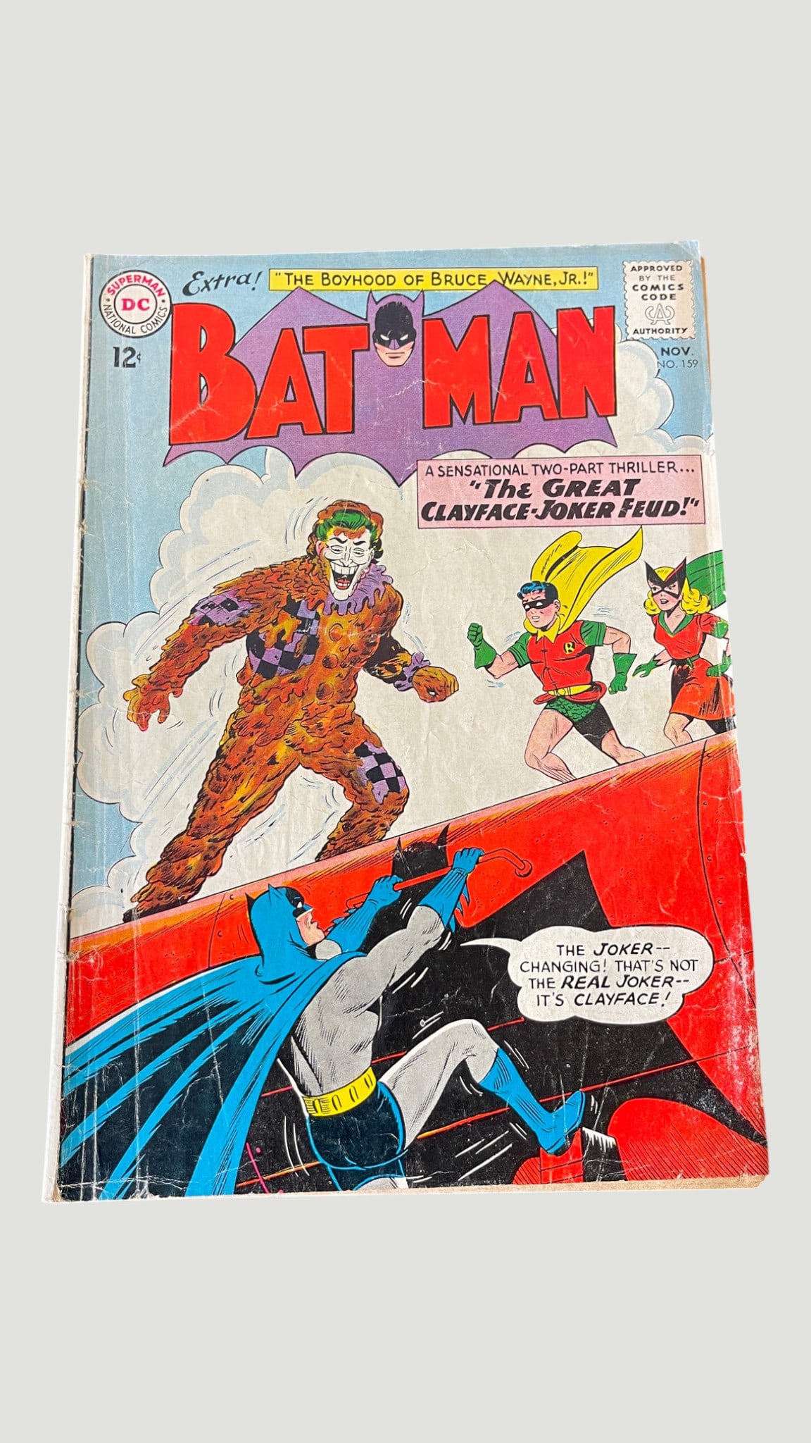 Batman #159 DC Comics Nov 1963 'The Great Clayface-Joker Feud!' (1 of 3)