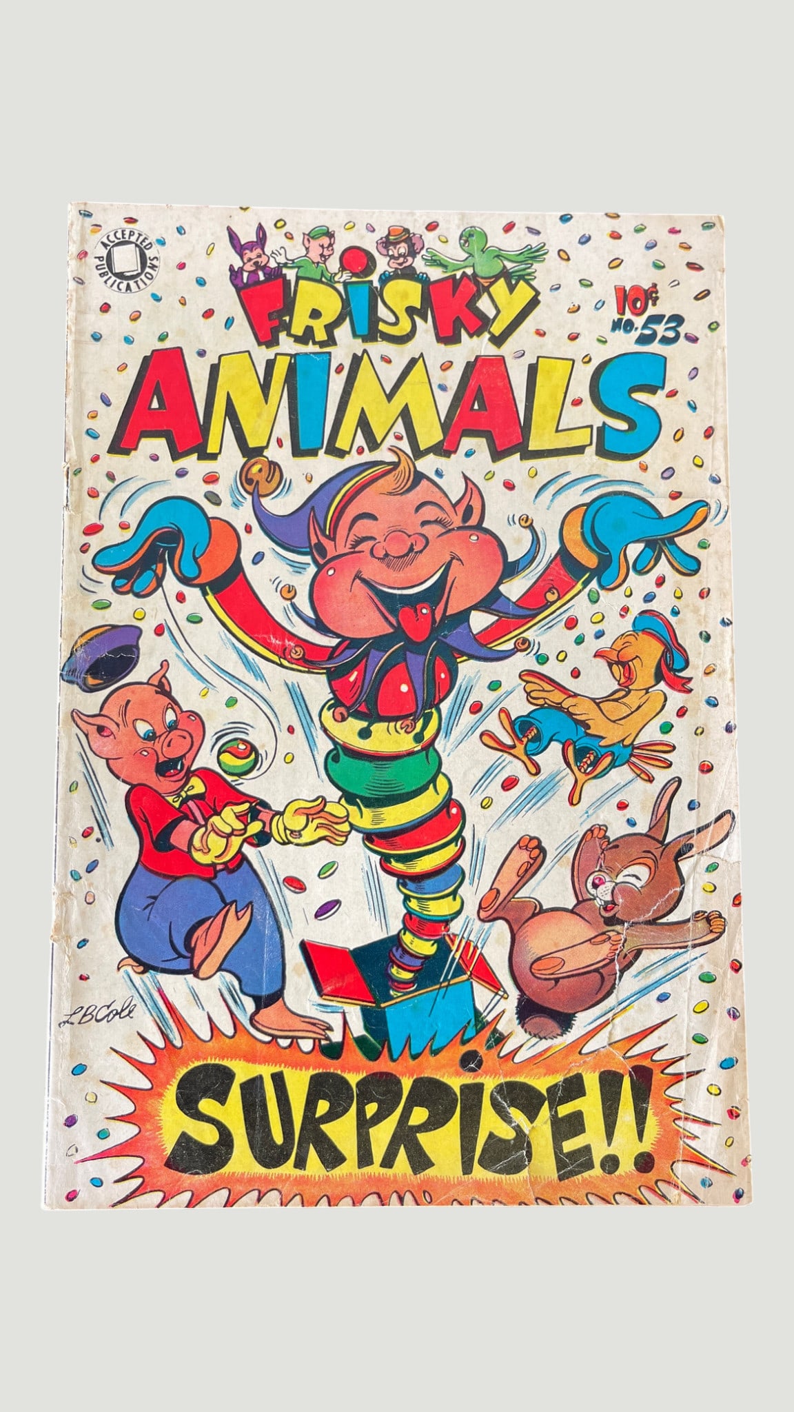 Frisky Animals #53 Accepted Publications, Golden Age Comic, L.B. Cole Cover: Frisky Animals #53, Accepted Publications, Golden Age Comic, L.B. Cole Cover