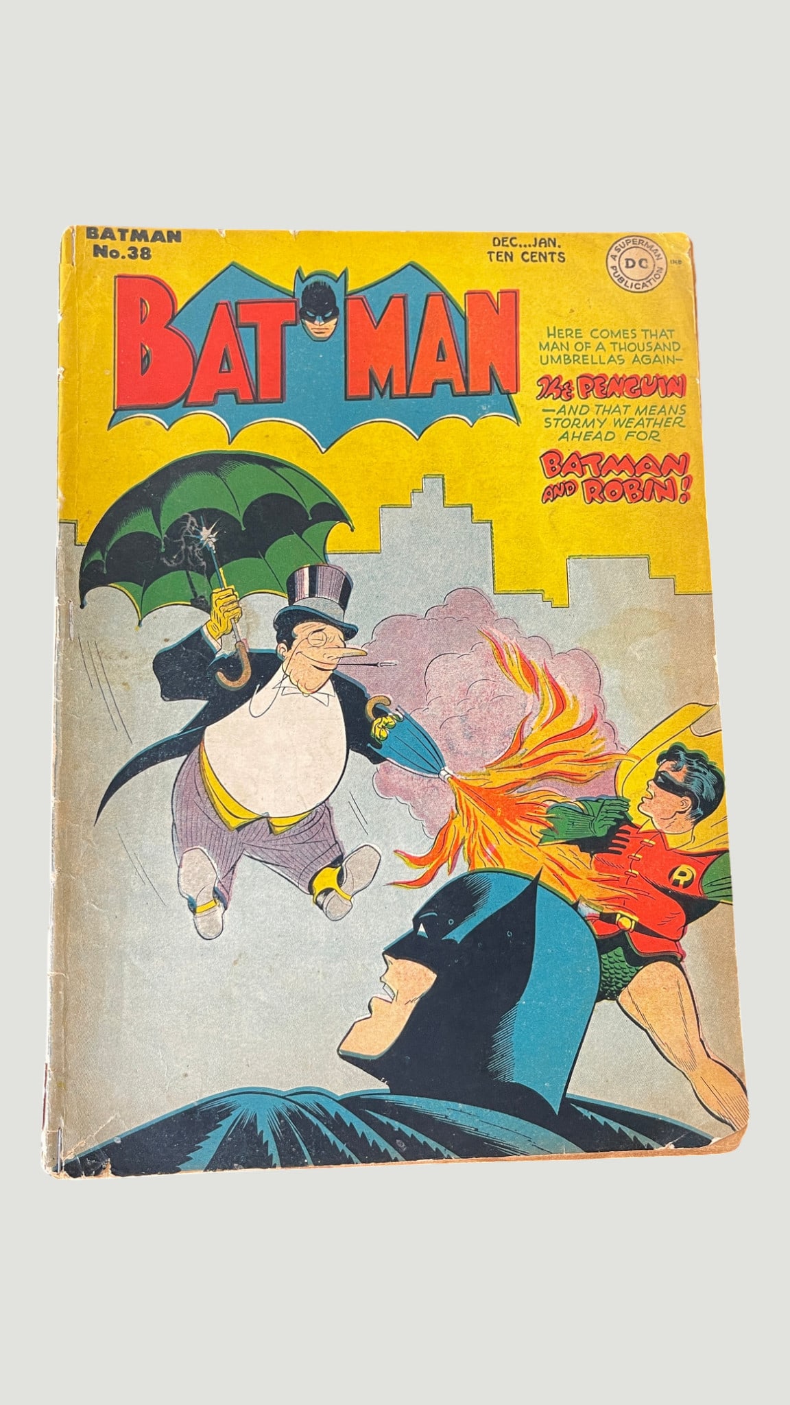 Batman #38 DC Comics 1946 Golden Age — The Penguin Cover (1 of 3)