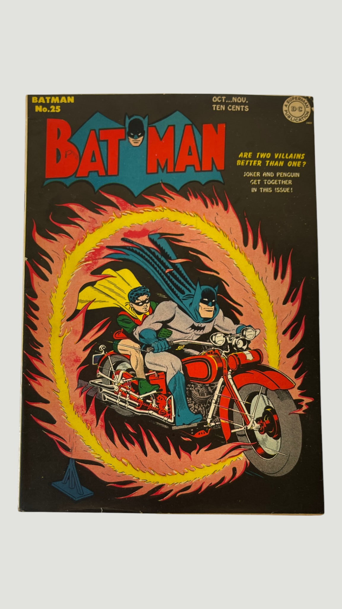 Batman #25 DC Comics (Oct/Nov 1944) Golden Age — Joker & Penguin Team-Up (1 of 8)