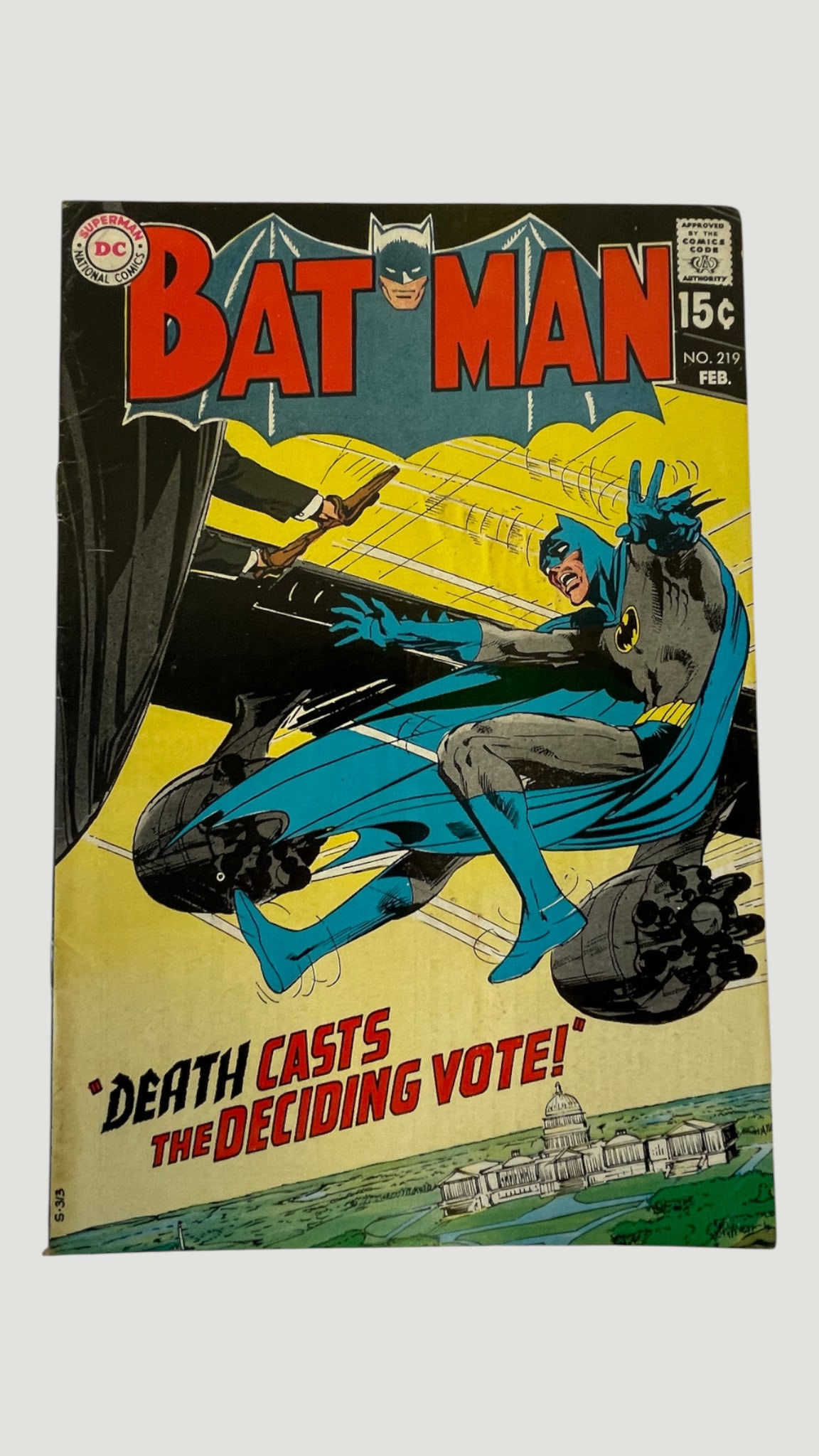 Batman #219 DC Comics Feb 1970 'Death Casts the Deciding Vote' Silver Age (1 of 3)