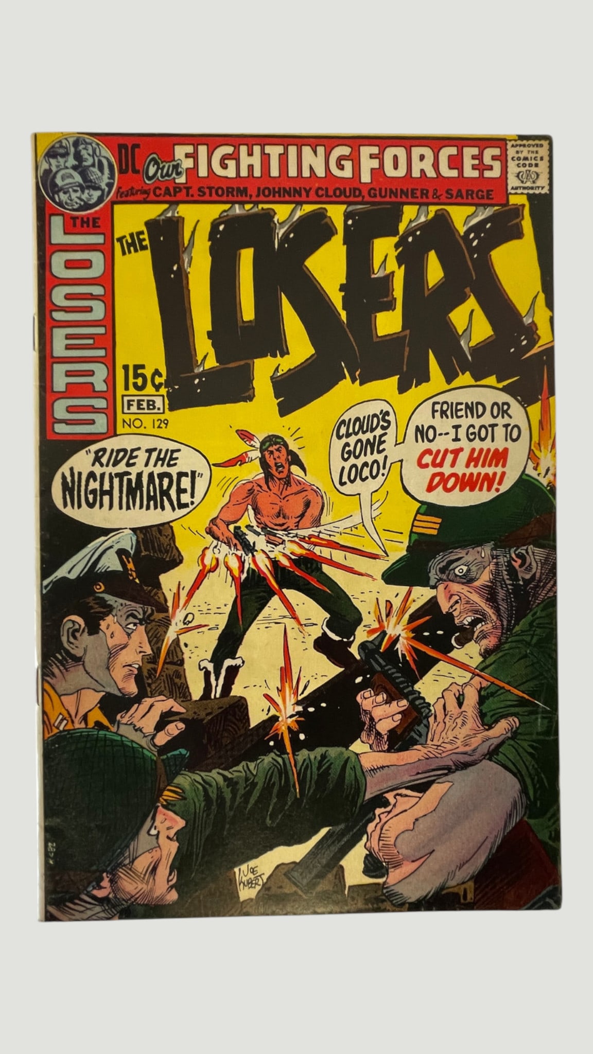 DC Our Fighting Forces #129 'The Losers' Feb 1971 Joe Kubert Cover Art: DC Our Fighting Forces #129 'The Losers' Feb 1971 Joe Kubert Cover Art