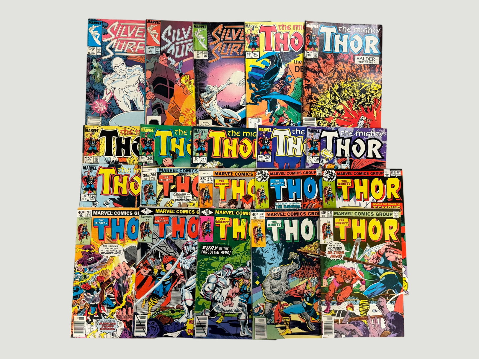 Marvel Comics Lot: The Mighty Thor & Silver Surfer Bronze/Copper Age ~20 Issues (1 of 4)